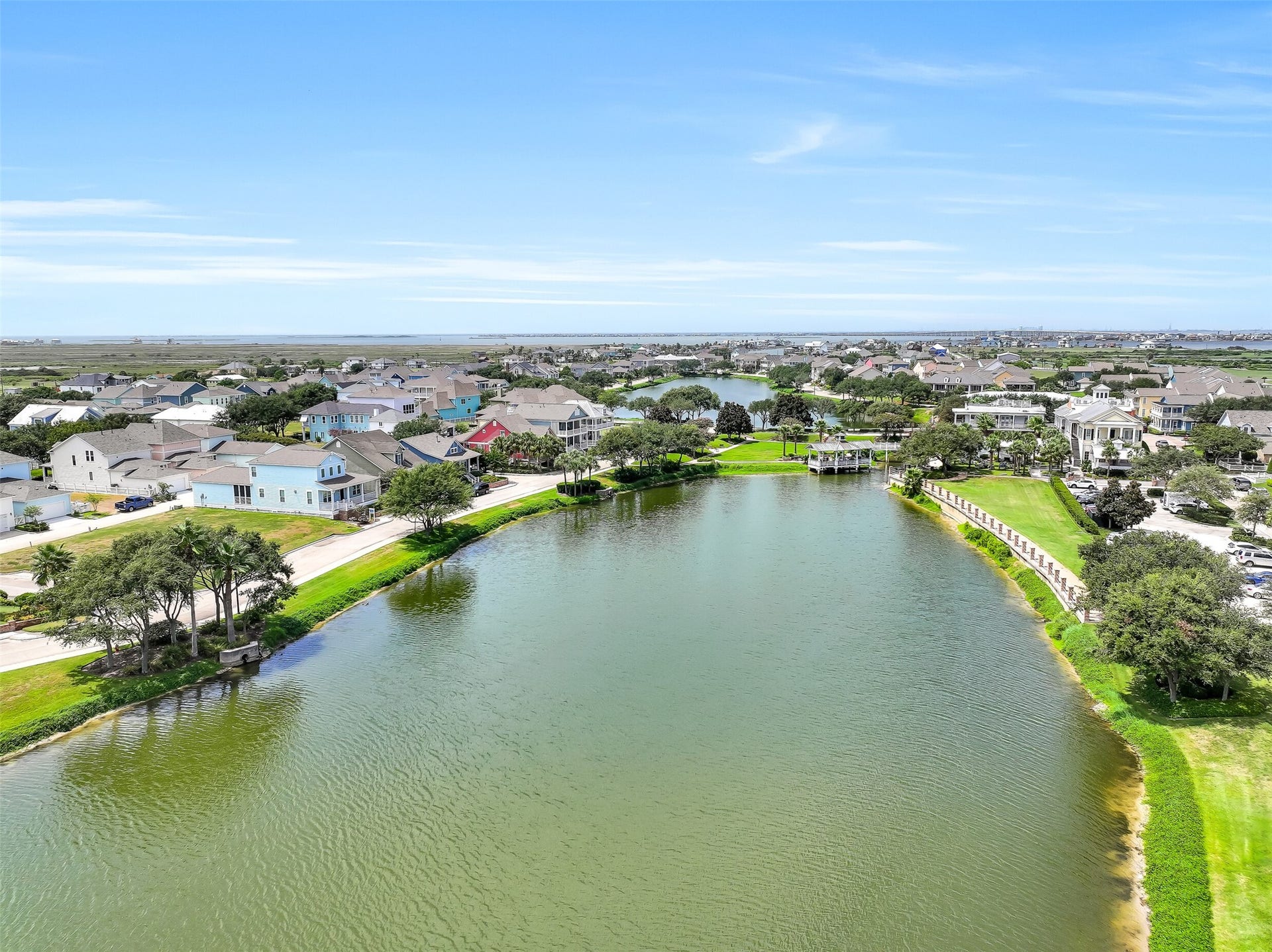 6 Barque Lane, Galveston, TX 77554 One of the multiple lakes of Evia.