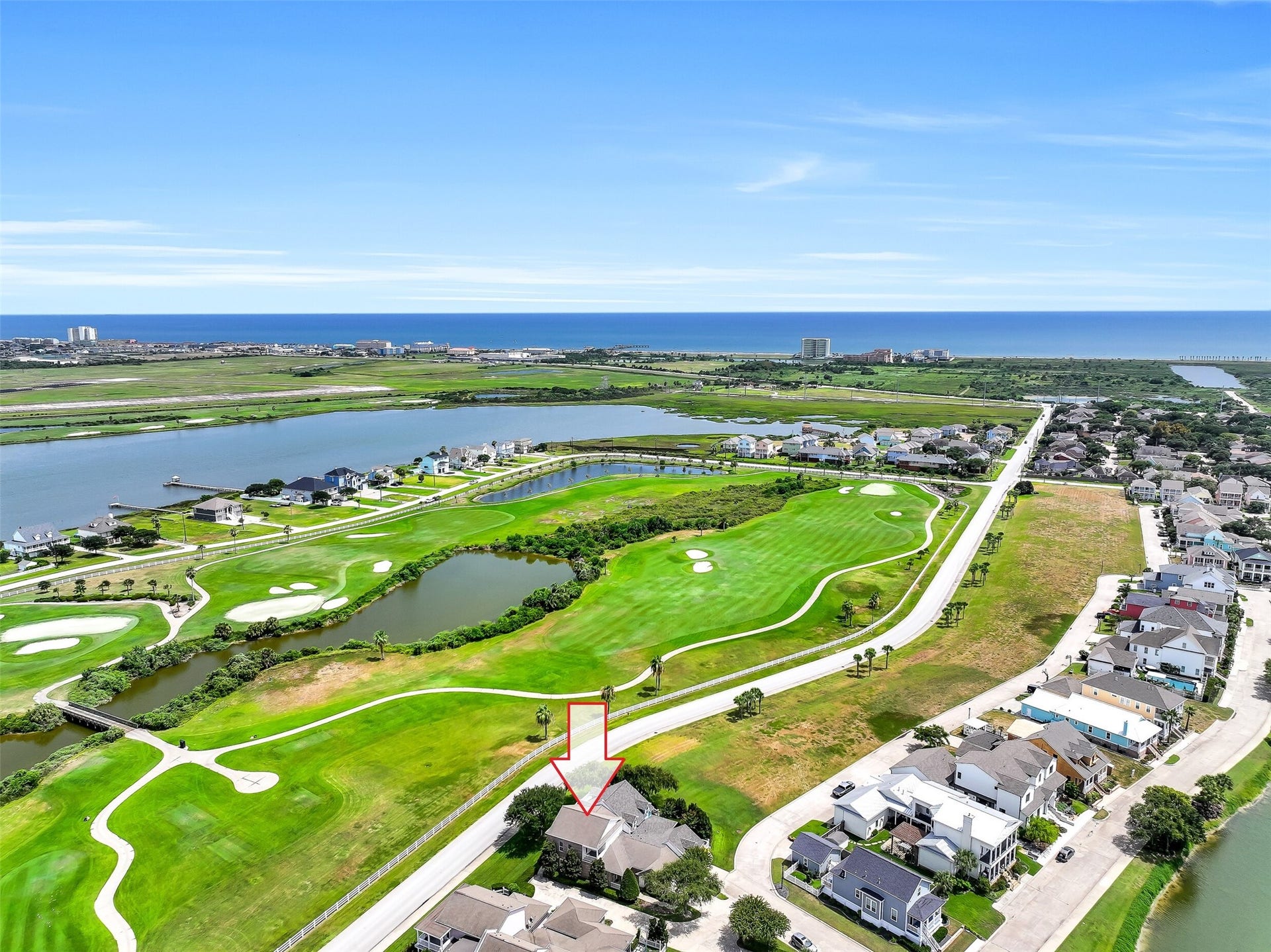6 Barque Lane, Galveston, TX 77554 With views of the manicured greens directly across.