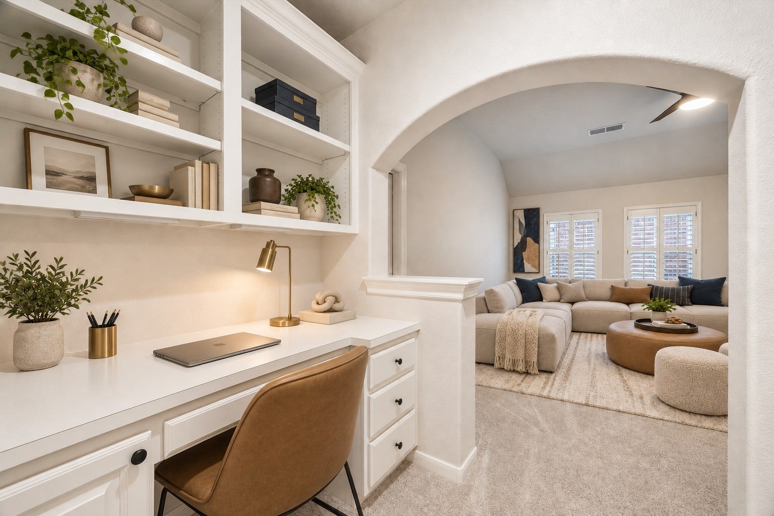7922 EMERALD HAVEN DRIVE, Sugar Land, TX 77479 BUILT-IN DESK, DRAWERS, AND BOOKSHELVES CREATE A CONVENIENT HOMEWORK OR WORKSPACE JUST OFF THE GAME ROOM. **Virtually Staged.