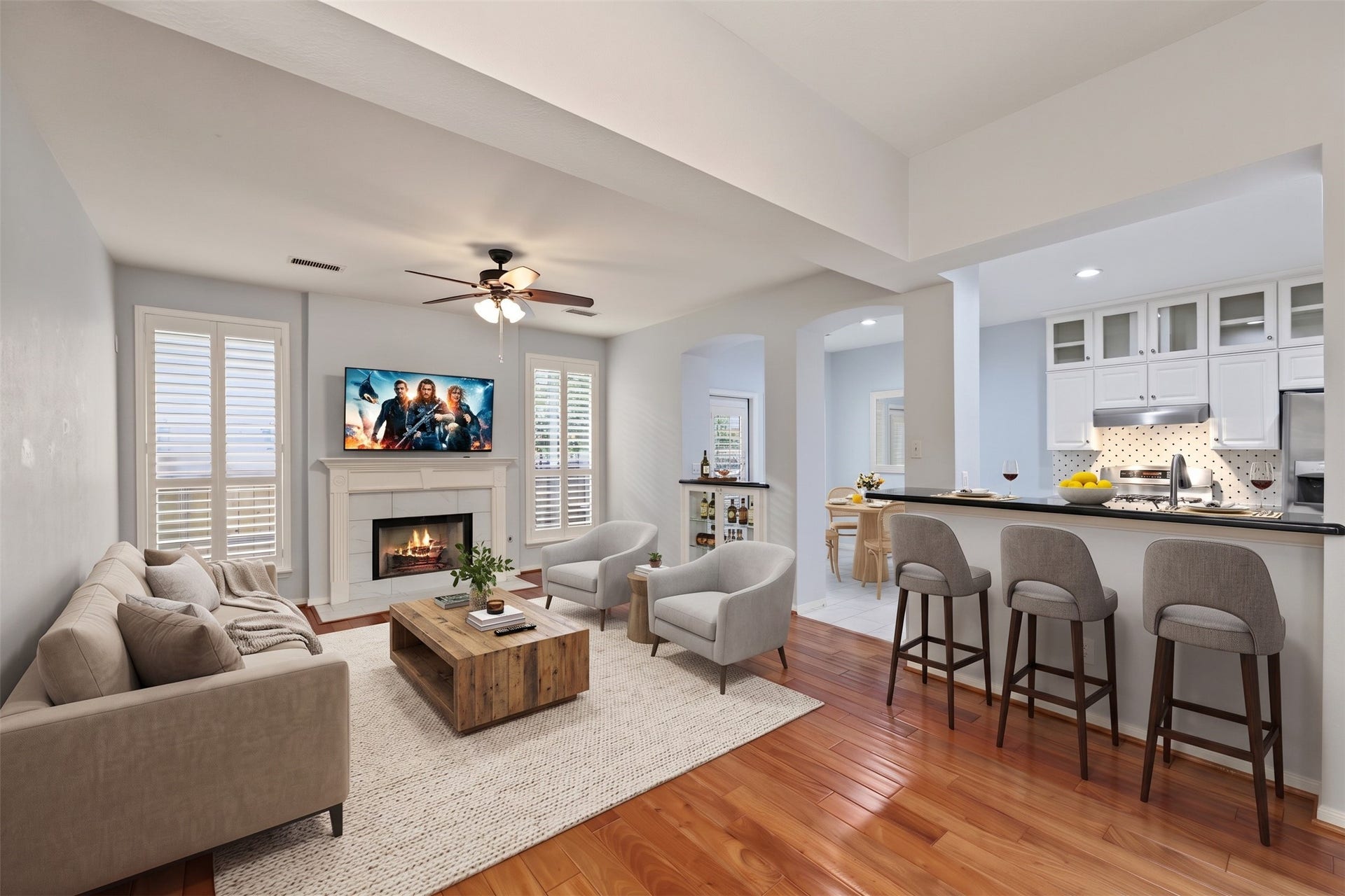 51 S Spiral Vine Circle, The Woodlands, TX 77381 Virtually Staged - Just to help inspire imagination. This place has it all even a little area for bar stools!