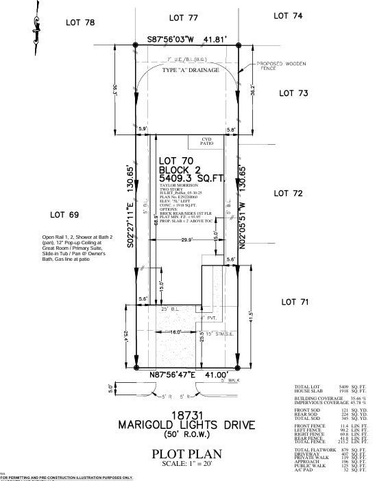 18731 Marigold Lights Drive, Richmond, TX 77407 18731 Marigold Lights Drive Preliminary Plot Plan