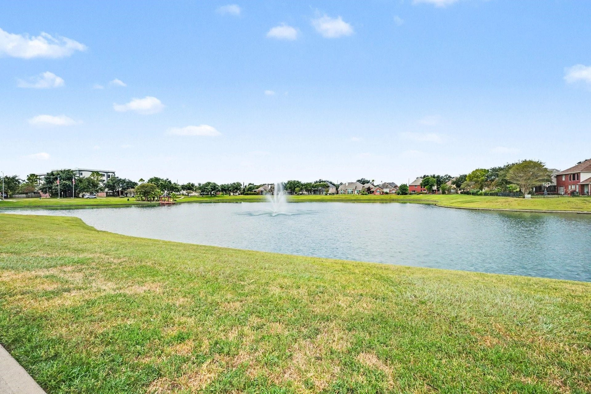 Lake is stocked with fish by HOA for catch and release
