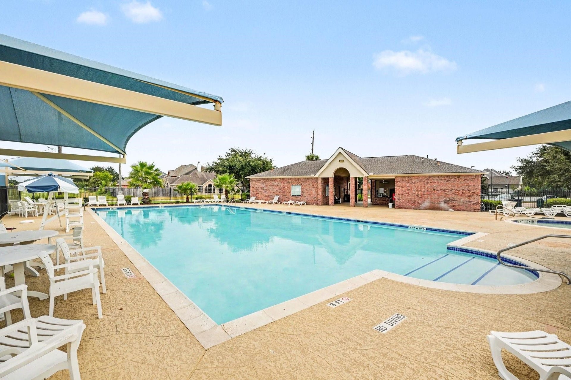 Community pool and clubhouse.  Lifeguard on duty in the summer season. Seperate small pool for young babies.