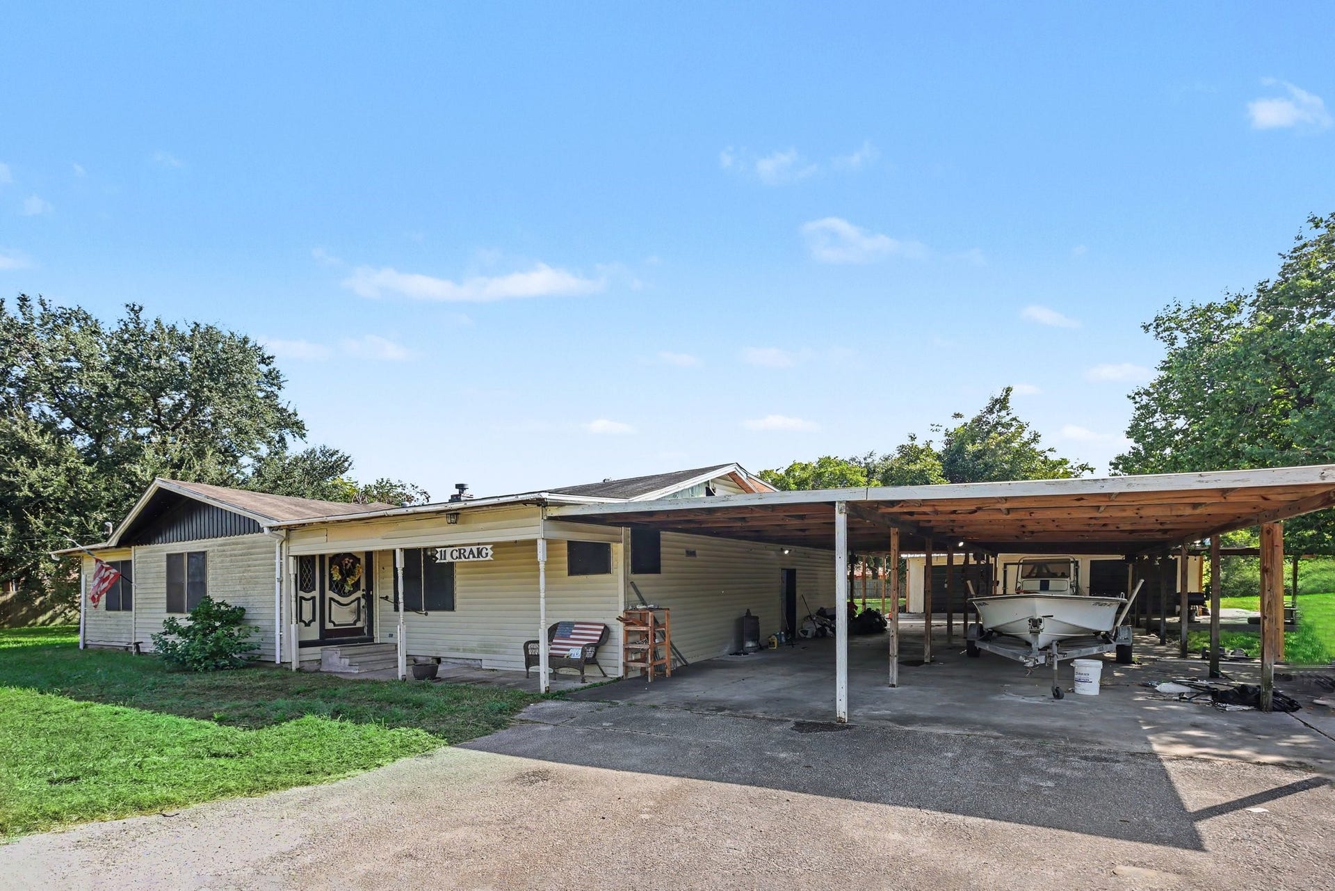 11 Craig Street, Baytown, TX 77521 Front exterior with covered porch