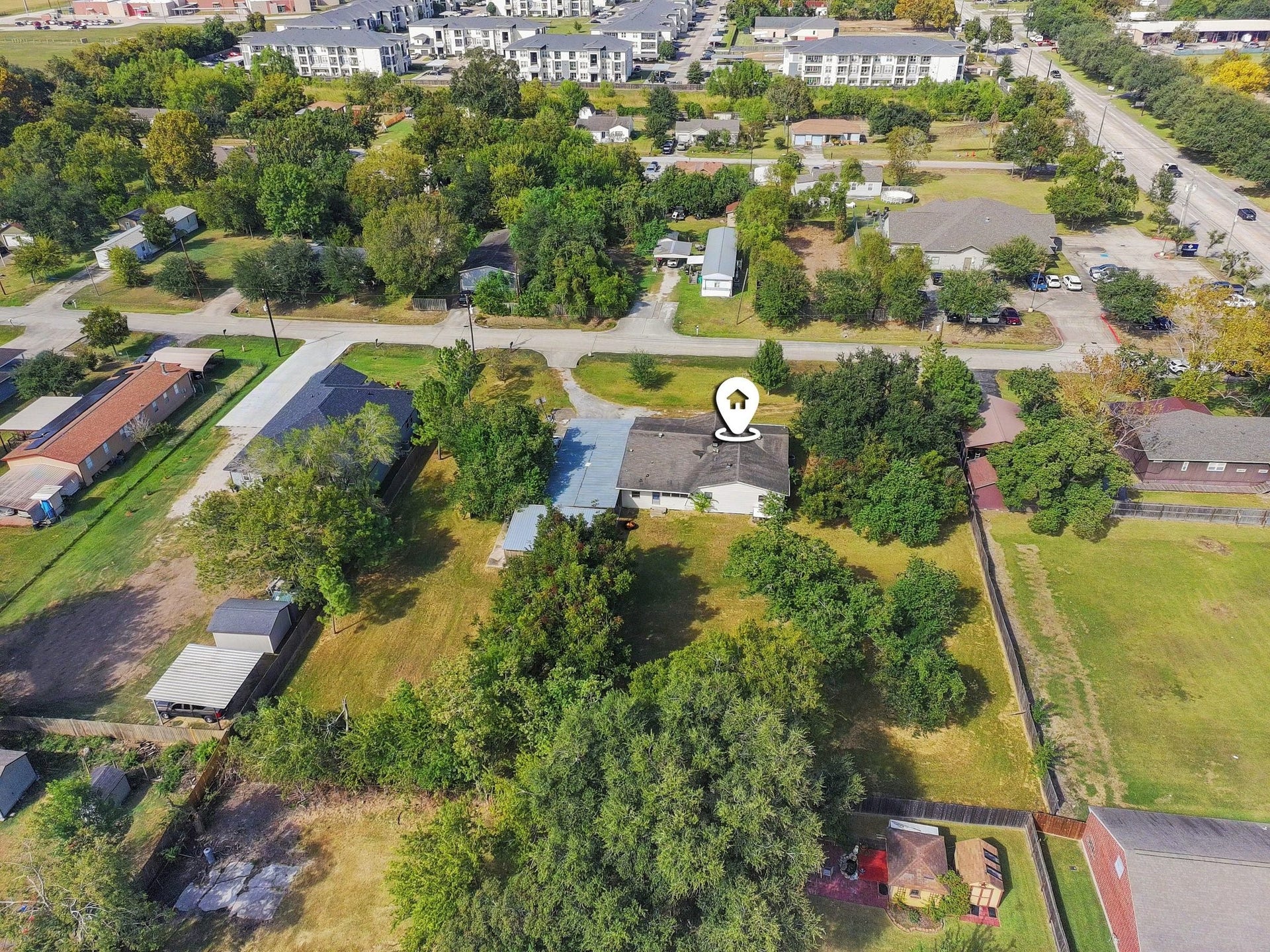 11 Craig Street, Baytown, TX 77521 Aerial view-property lines shown are approximate