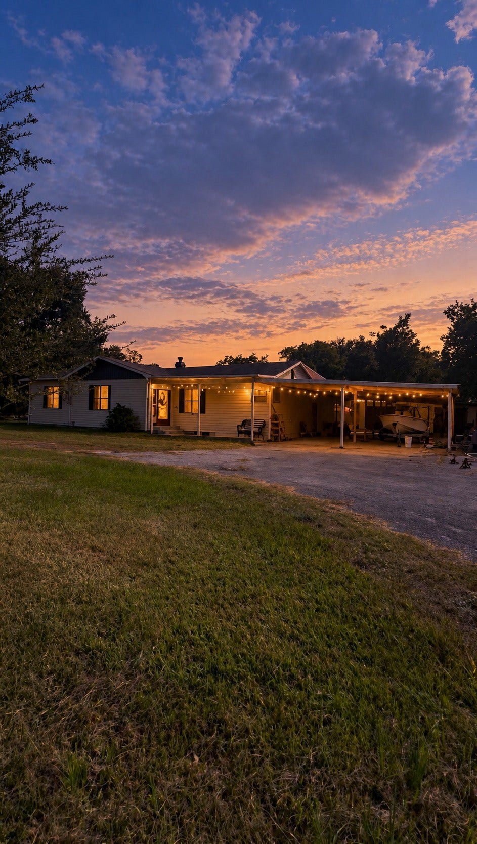 11 Craig Street, Baytown, TX 77521 Side Front exterior photo enhanced with AI to simulate twilight and lighting