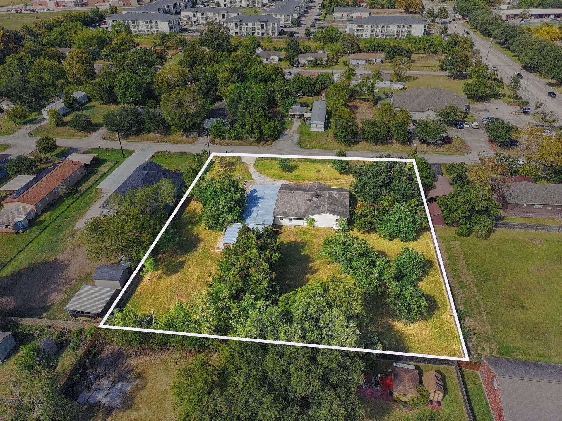 11 Craig Street, Baytown, TX 77521 Aerial view-property lines shown are approximate