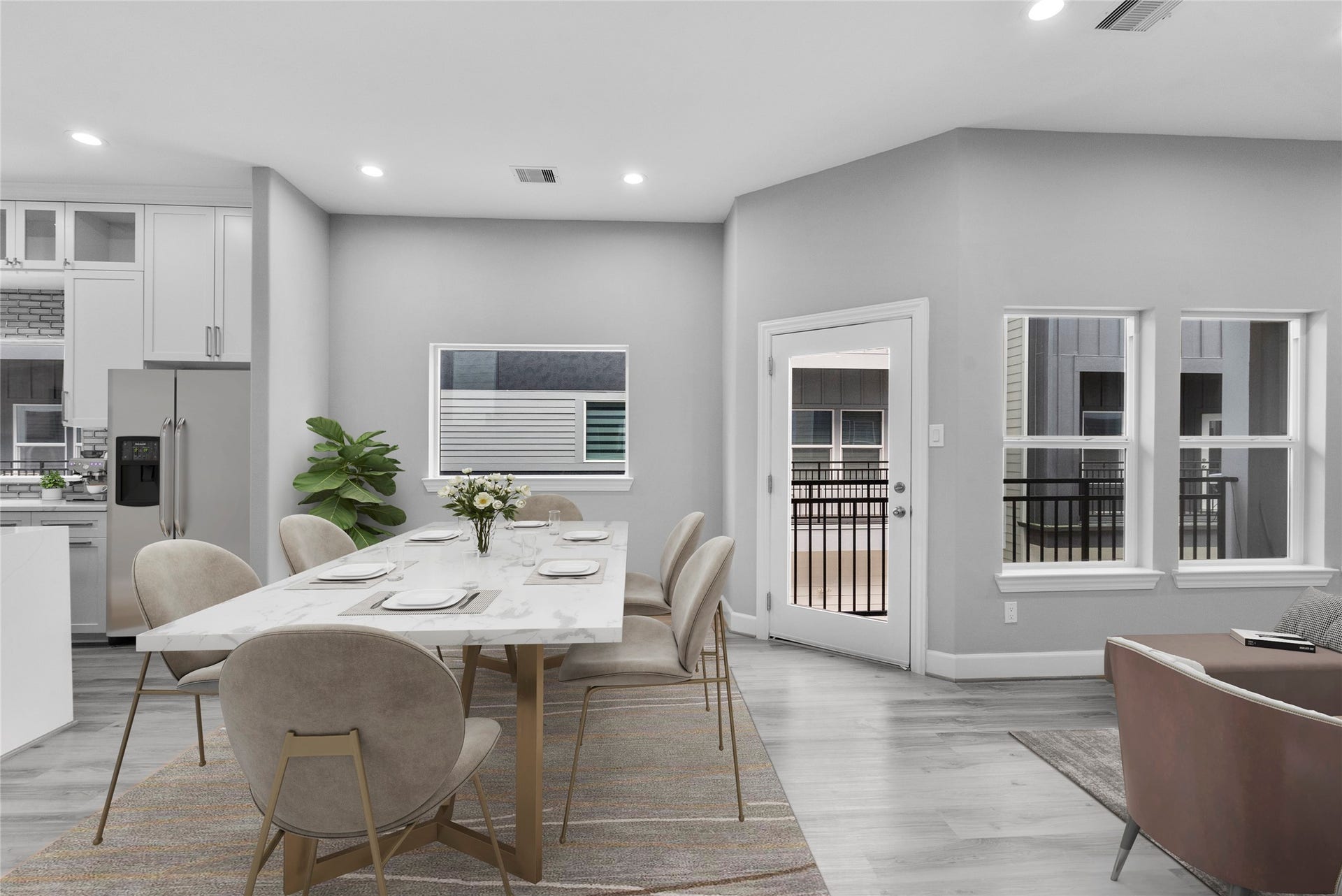 1122 W 16th Street, #B, Houston, TX 77008 Dining Area - Virtually staged to illustrate potential