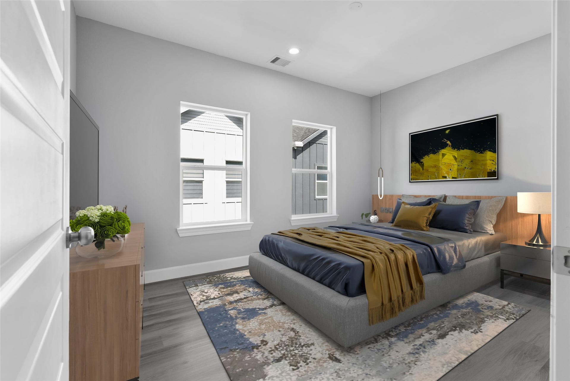 1122 W 16th Street, #B, Houston, TX 77008 Guest bedroom - Third floor virtually staged to illustrate potential