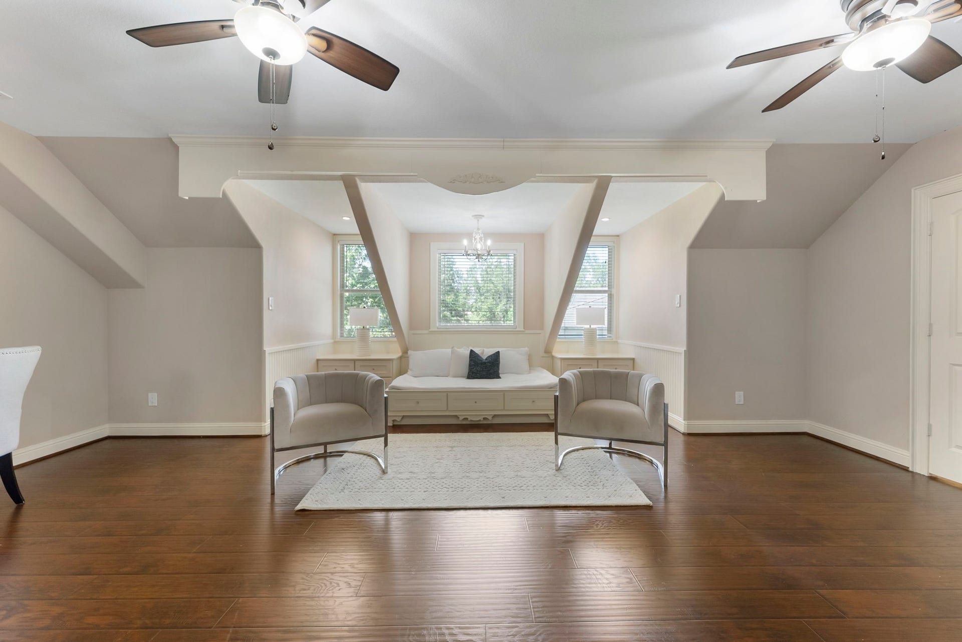 27507 Hunter Creek Court, Spring, TX 77386 Alternate view of the spacious upstairs flex room with architectural ceiling details and abundant floor space.