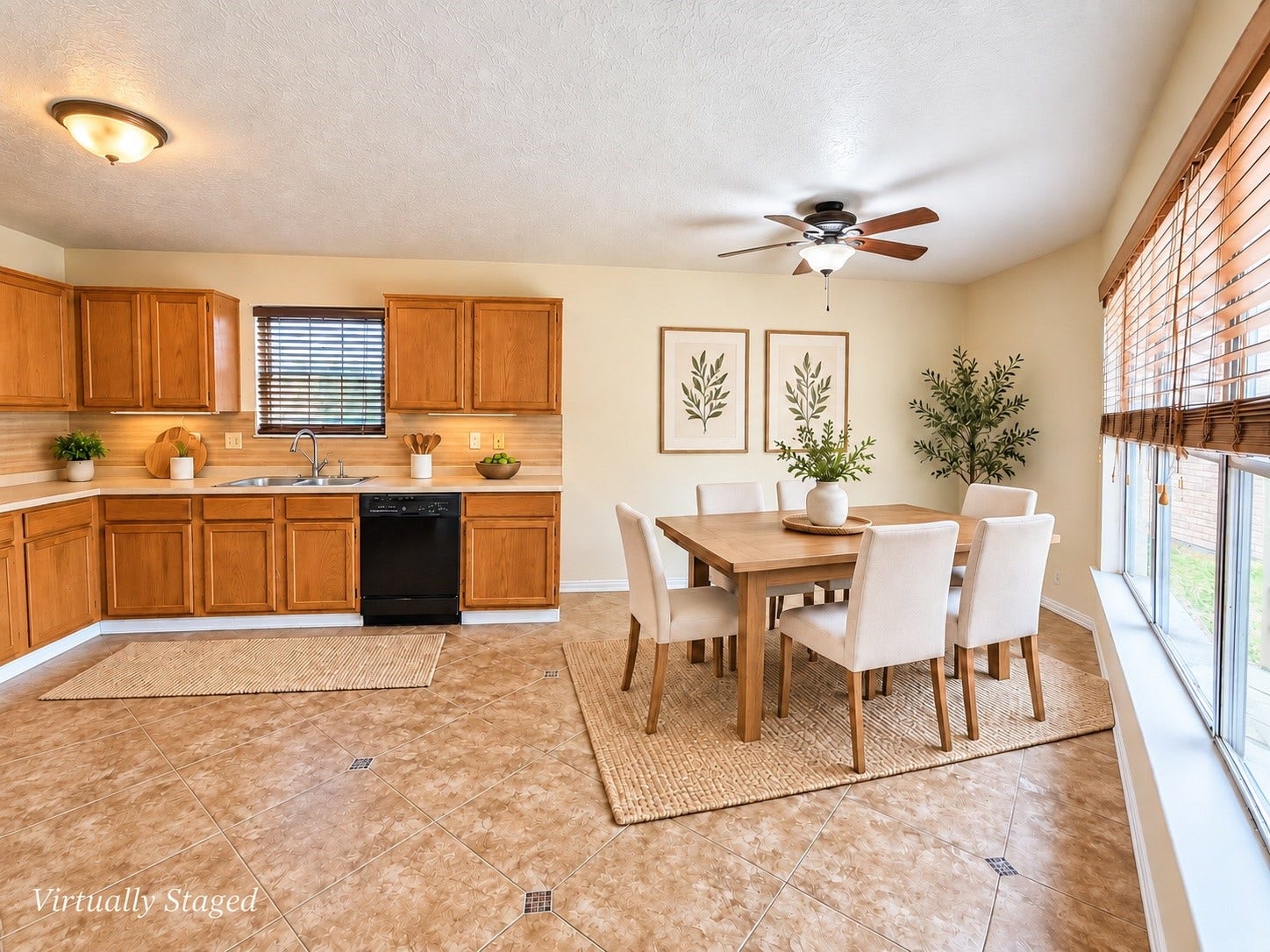 12175 Swords Creek Road, Houston, TX 77067 Virtually Staged Kitchen Dining combo