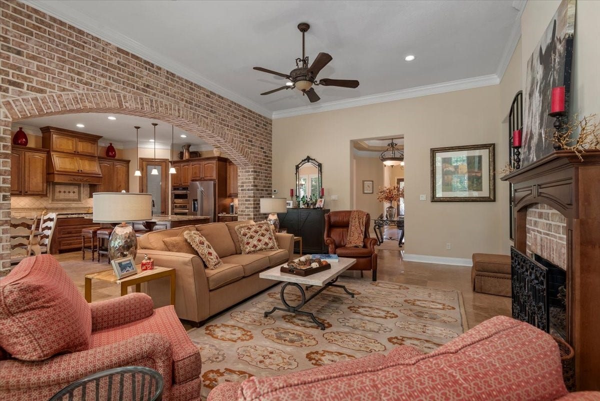 5530 Regal Landing Drive, Kingwood, TX 77345 Here is a view of the living room from the back windows.