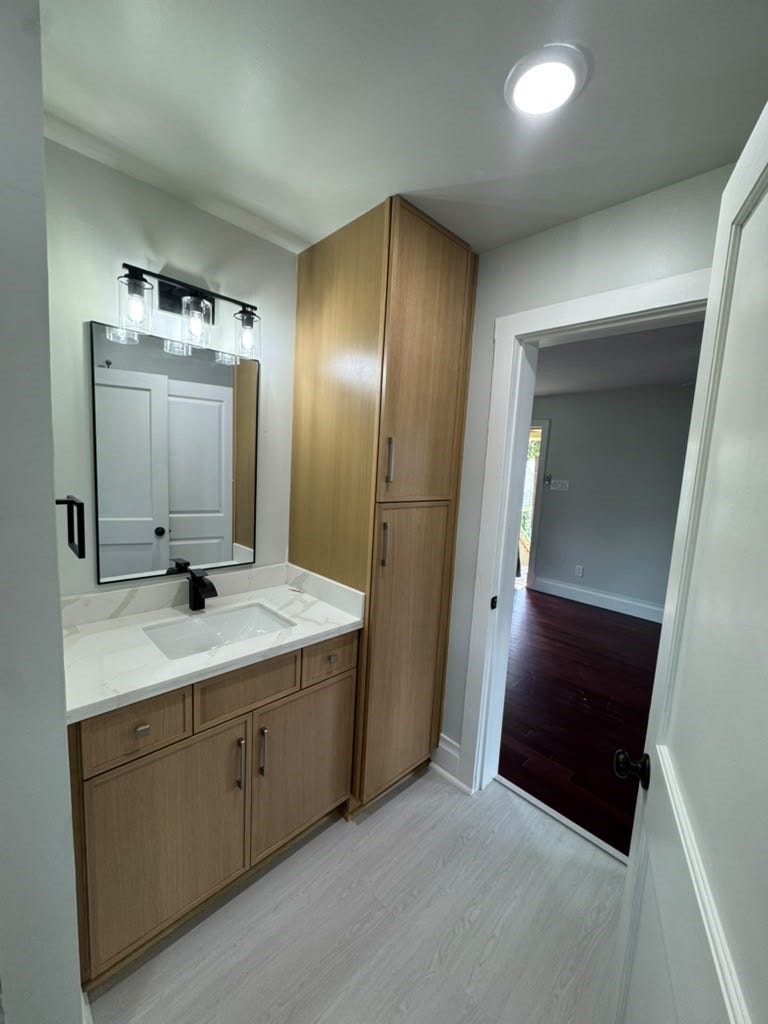 Bathroom in the garage apartment is fully renovated