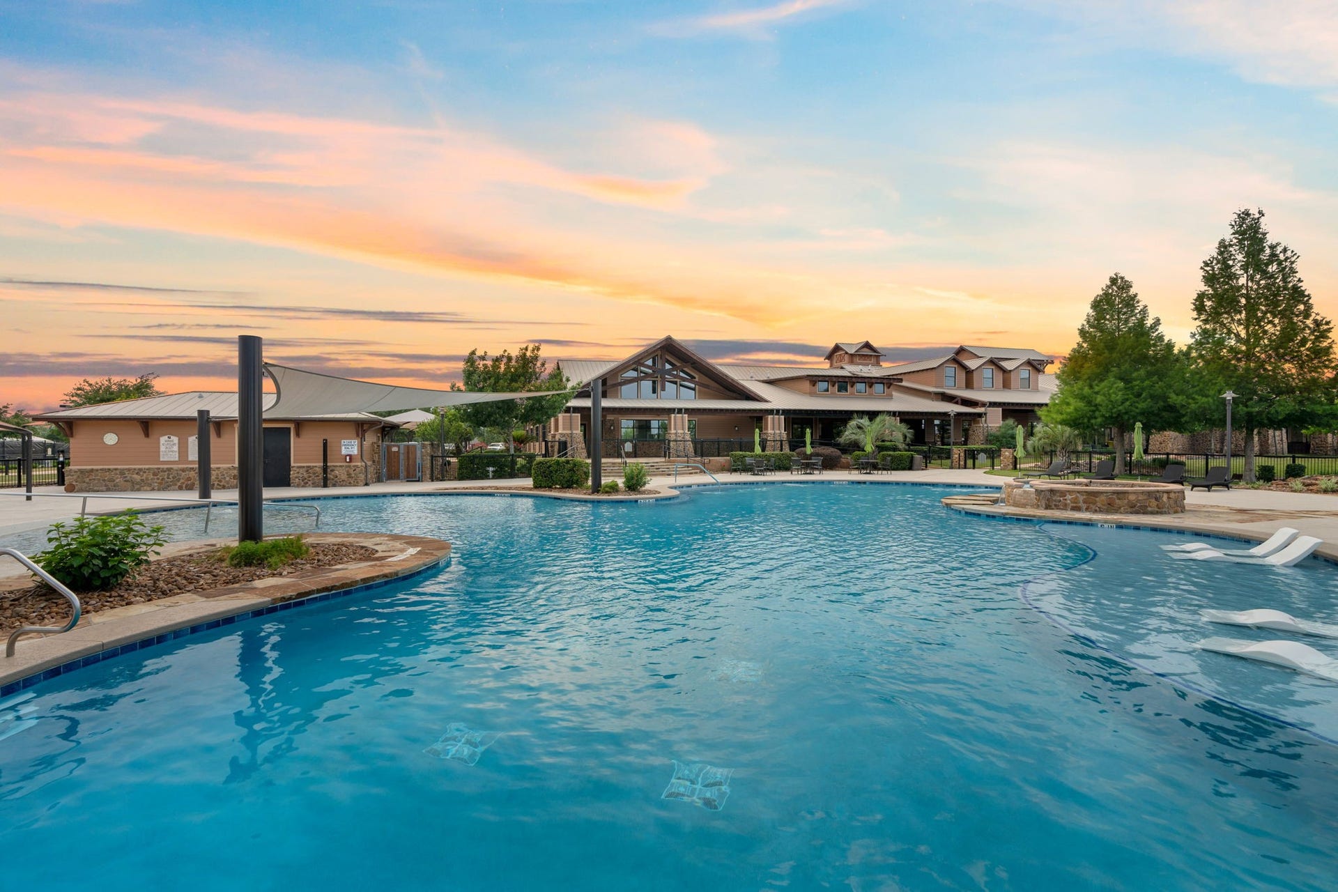 Inviting resort-style pool with spa.