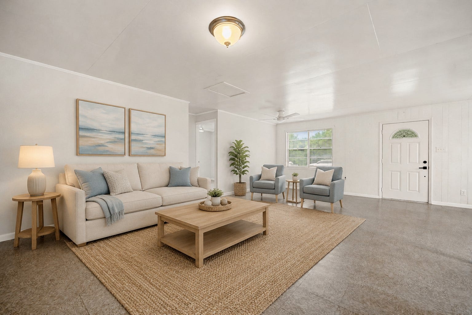 221 11th Street, San Leon, TX 77539 The living room has been virtually staged to showcase it's potential