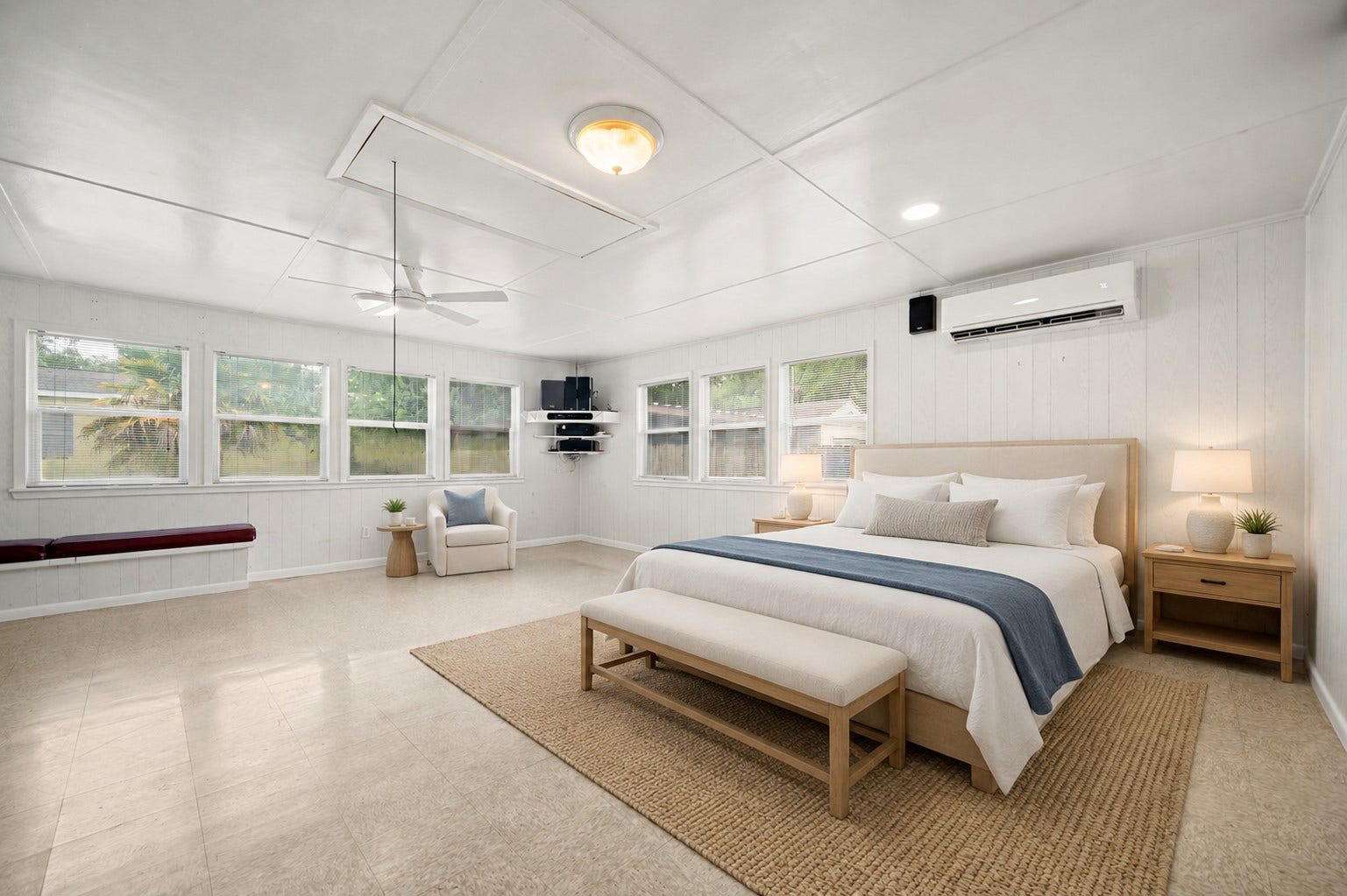 221 11th Street, San Leon, TX 77539 The primary bedroom has been virtually staged to showcase it's potential