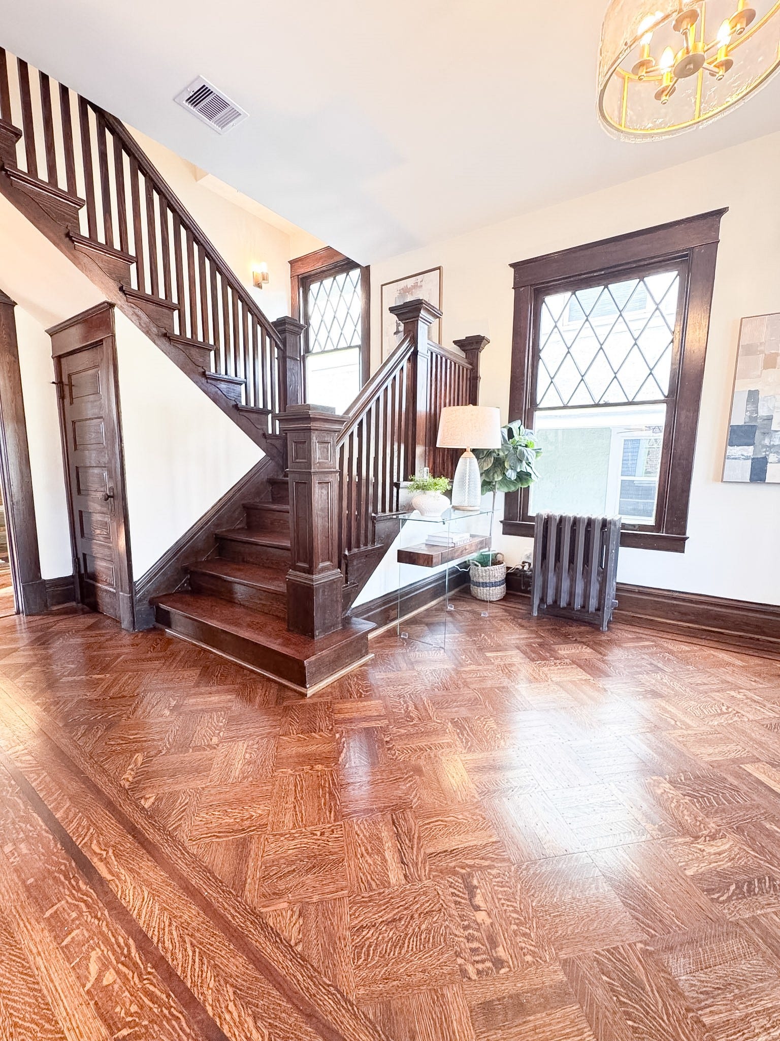 404 Avondale Street, Houston, TX 77006 Restored orignal staircase leads to the 2nd floor where you will find four bedrooms and 3 baths.
