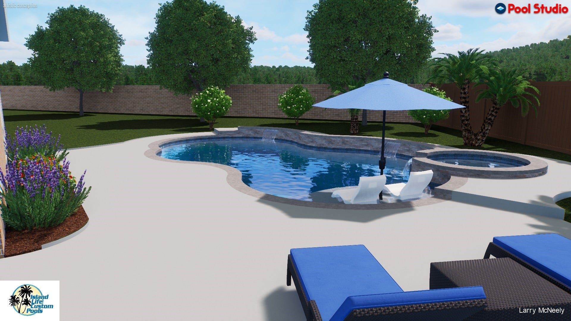 14102 April Glen Court, Cypress, TX 77429 this could be your view! Pool rendering