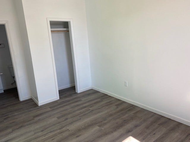 3601 Princeton, Galveston, TX 77554 Bedroom 1 in unit 2 with attached bathroom.