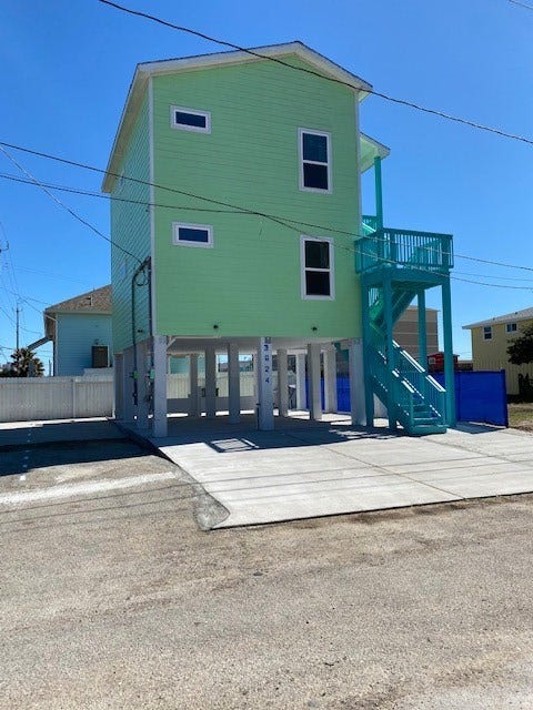 3601 Princeton, Galveston, TX 77554 front elevation of the duplex located on 3624 87th St.