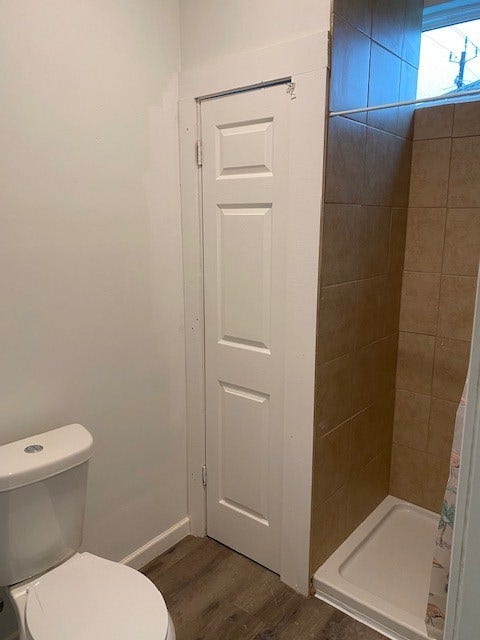 3601 Princeton, Galveston, TX 77554 Full bath attached to bedroom in duplex unit 1.