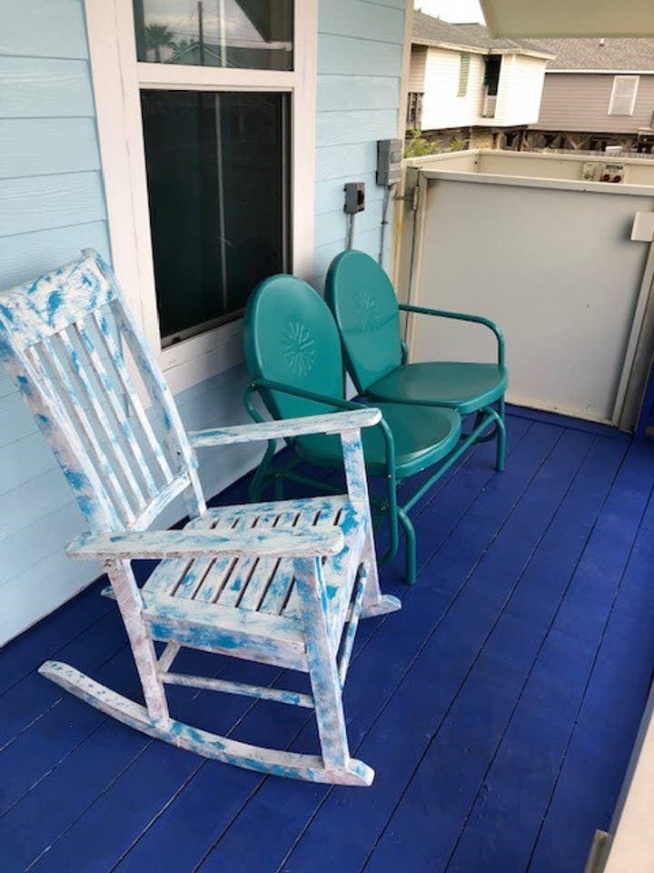 3601 Princeton, Galveston, TX 77554 Cozy upstairs deck area.