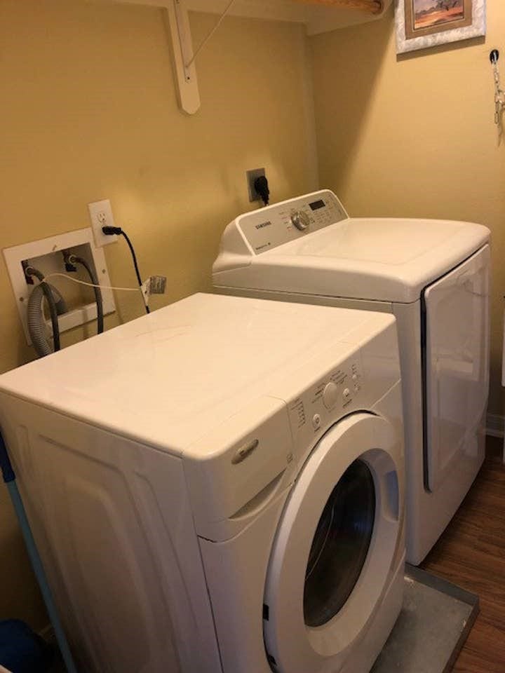 3601 Princeton, Galveston, TX 77554 Laundry room with full size washer/dryer.
