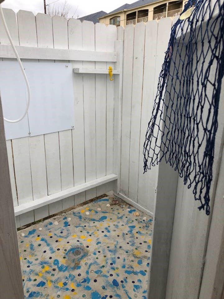 3601 Princeton, Galveston, TX 77554 Outside shower under the house on Princeton.