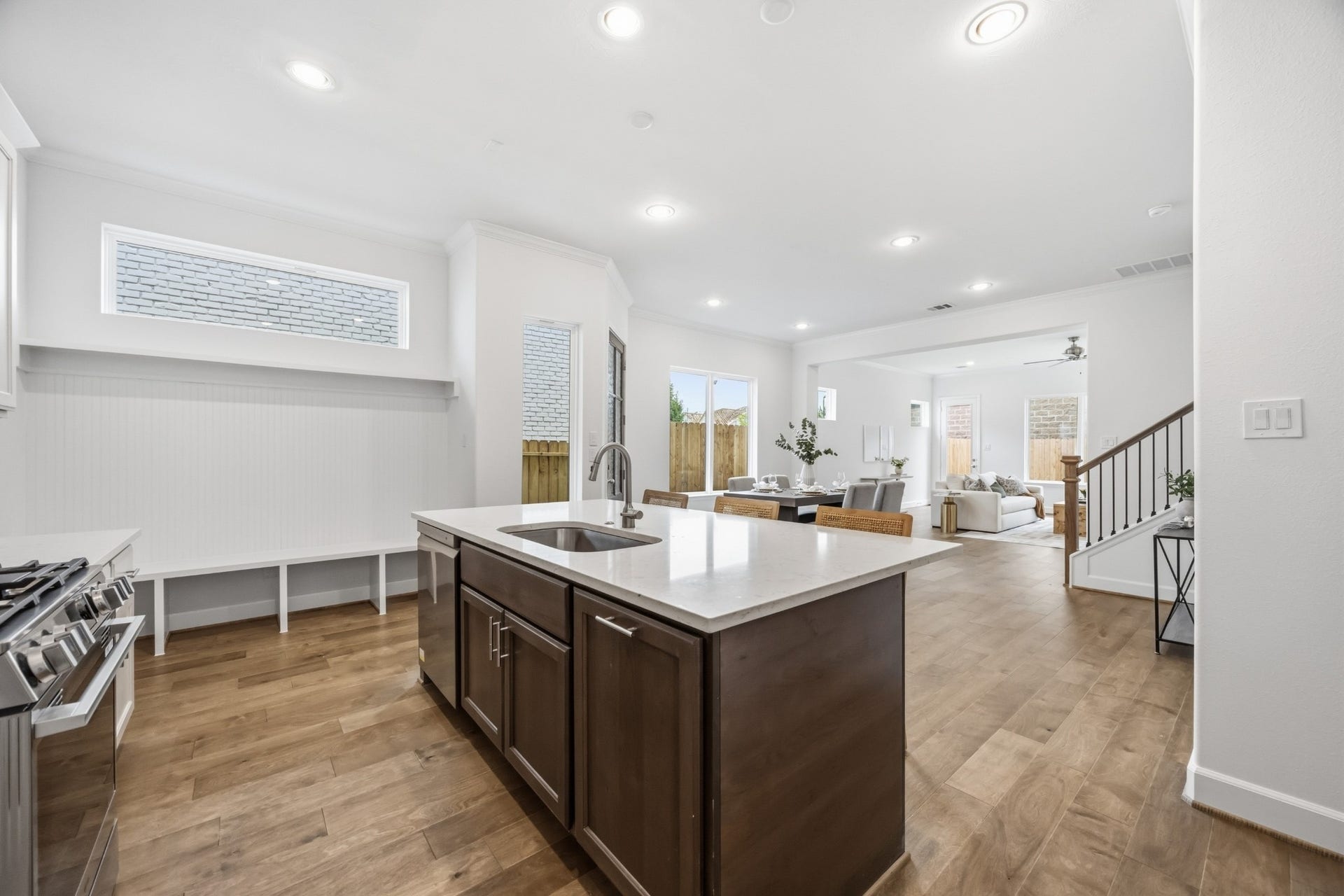 5405 Nolda Street, Houston, TX 77007 Entertainer's Delight: Seamless flow from kitchen to dining to living space ensures every gathering is unforgettable. Style meets practicality with expansive storage solutions and sophisticated design.