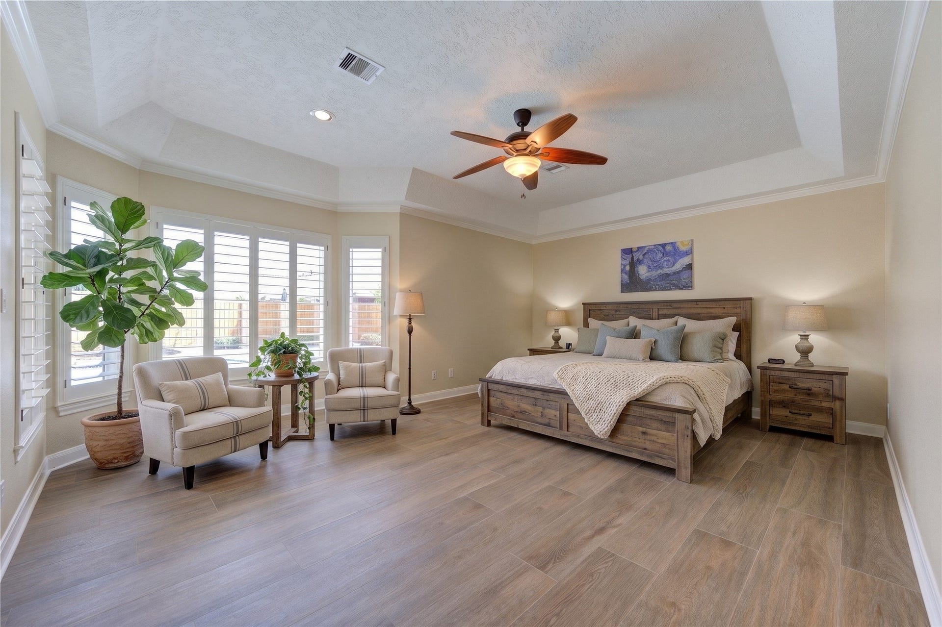 12806 Rock Falls Way, Houston, TX 77041 Expansive first-floor primary suite with direct pool access.