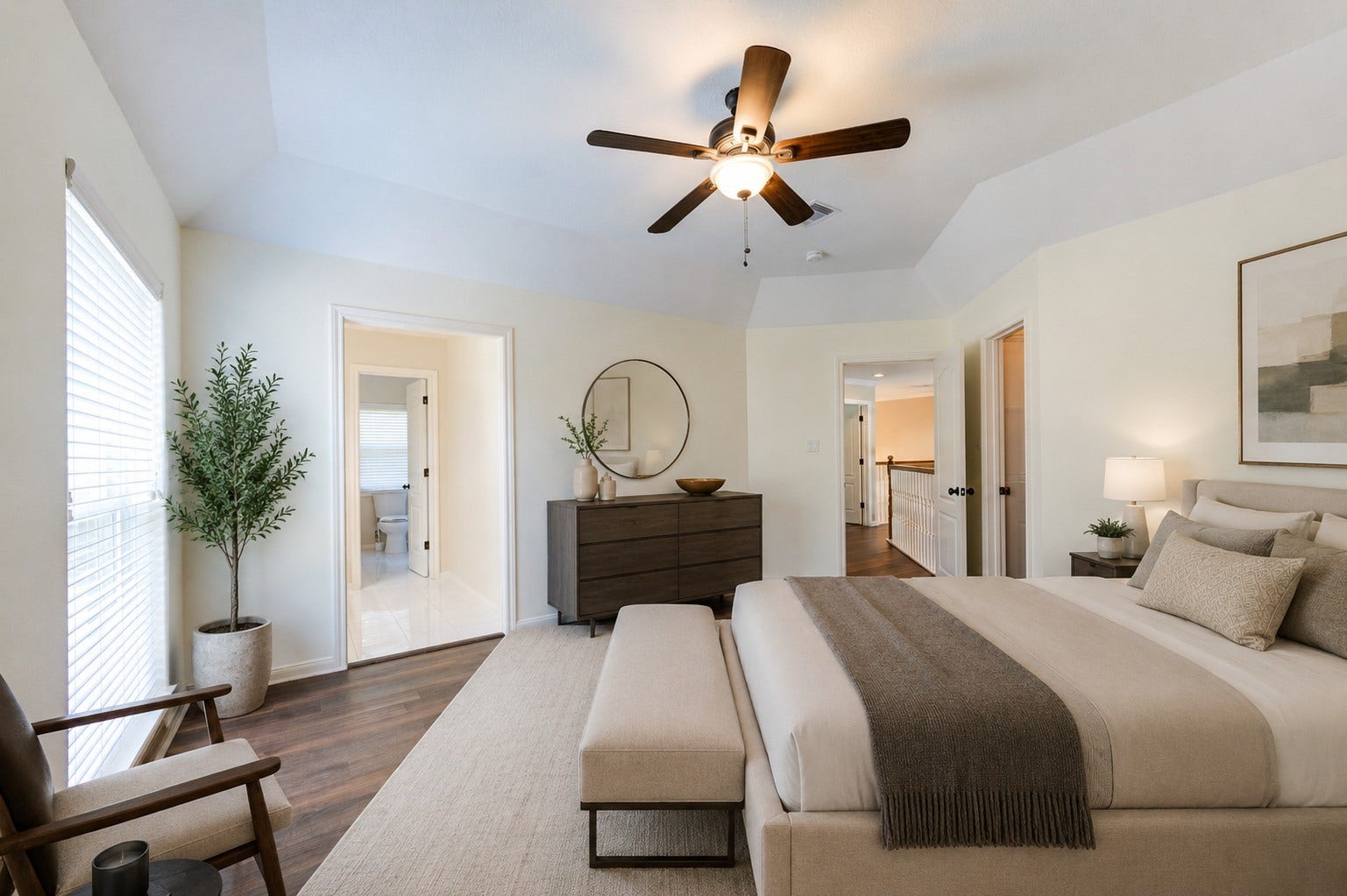 12806 Rock Falls Way, Houston, TX 77041 Virtually staged to illustrate the size and versatility of this large secondary bedroom with durable LVP flooring.