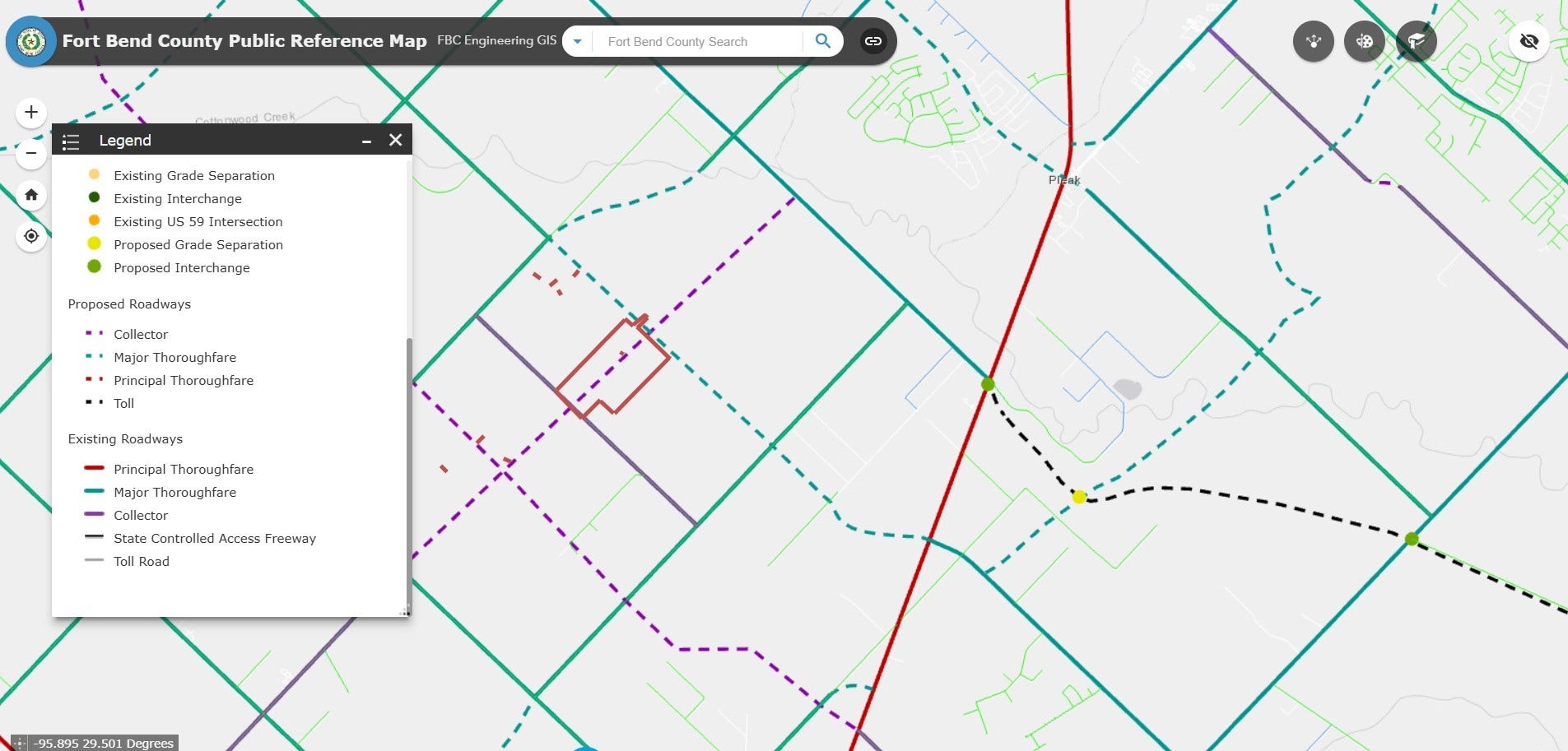 4141 Reeh Road, Needville, TX 77461 Major thoroughfares Map.