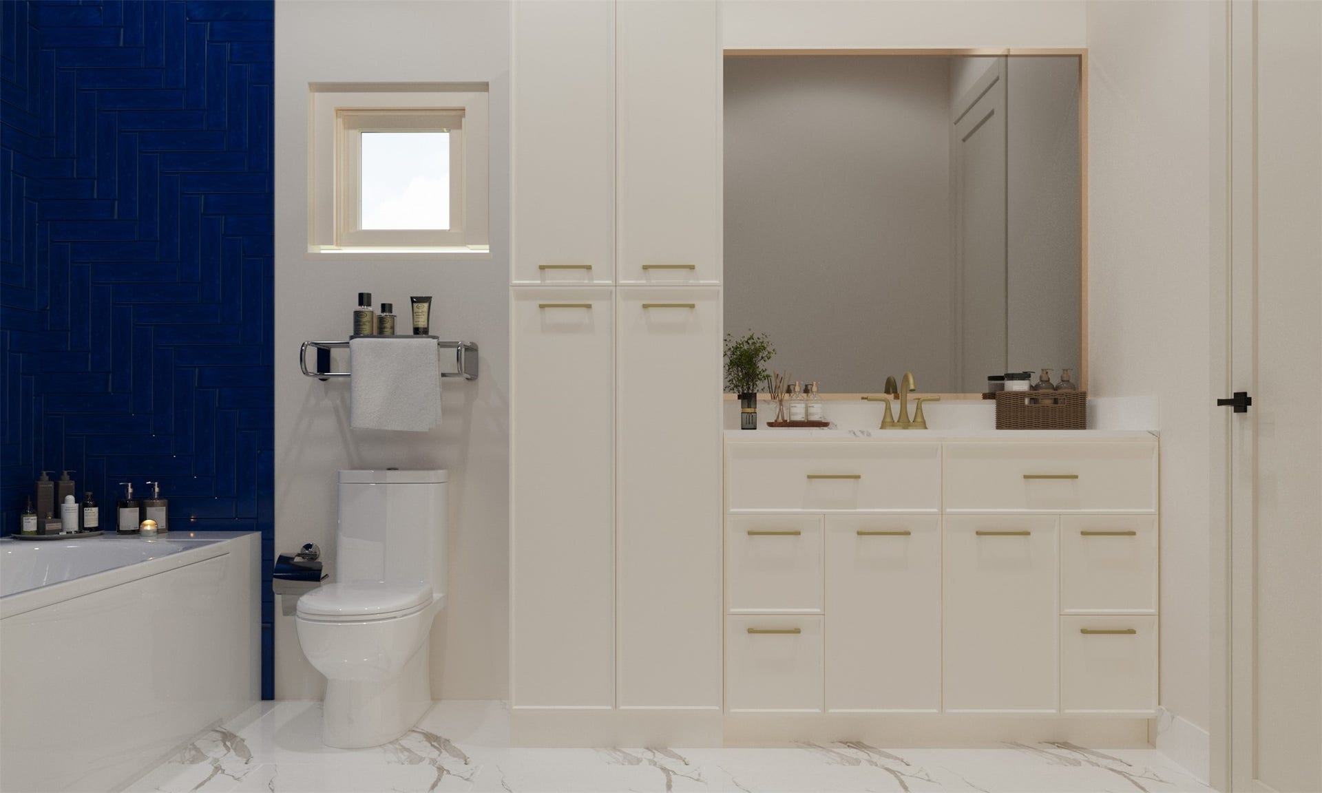 Rendering of the secondary bathroom