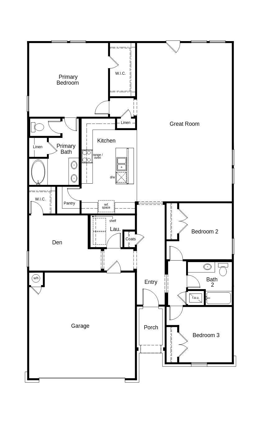 This floor plan features 3 bedrooms, 2 full bathrooms, and over 1,900 square feet of living space.