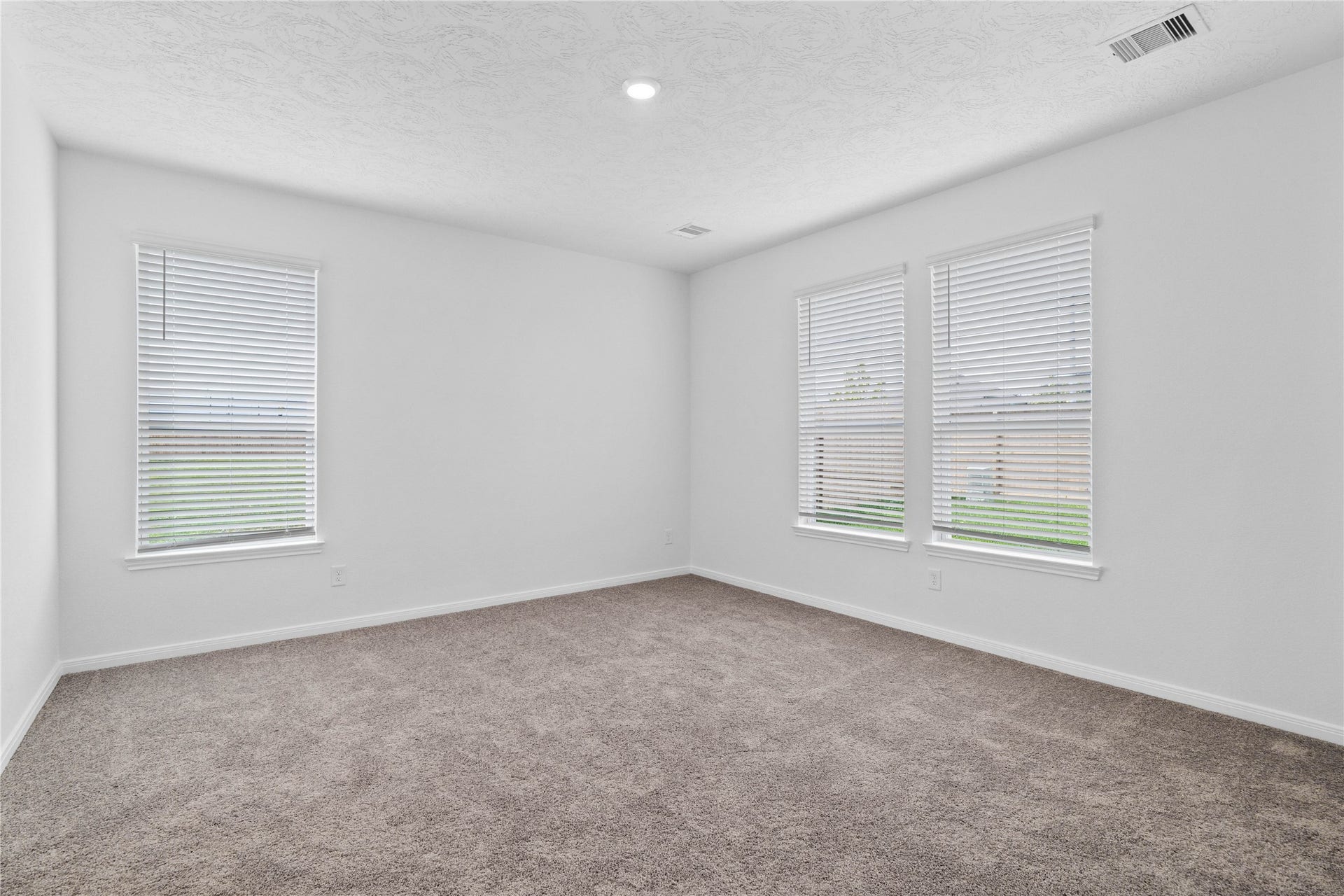 Relax and recharge in this stunning primary suite! This expansive room offers plush carpeting, neutral-toned walls, high ceilings, and large windowsperfect for unwinding after a long day.