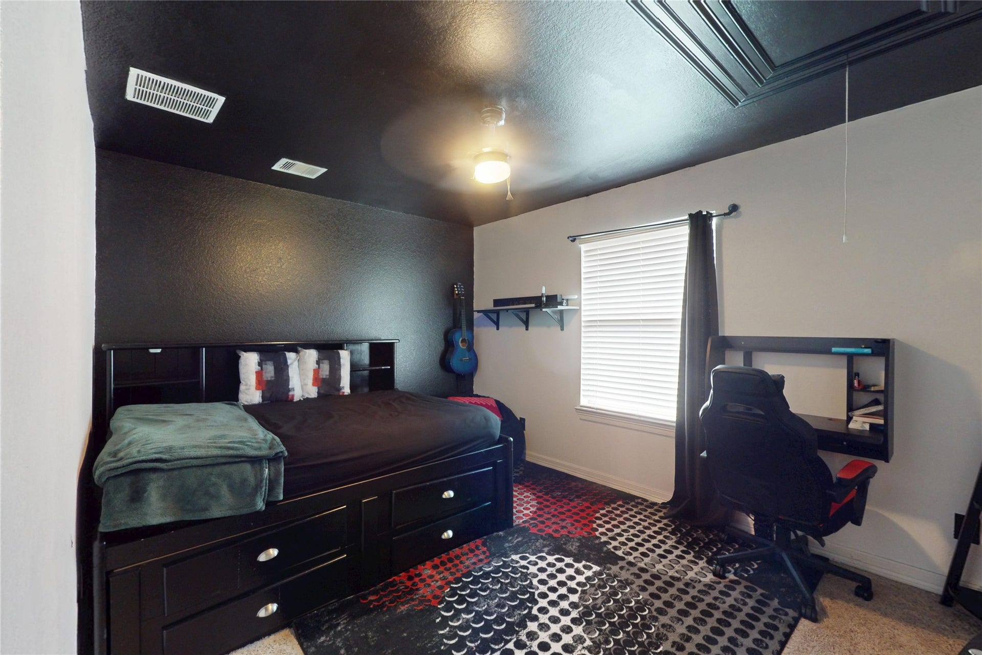 436 Old Orchard Court, Dickinson, TX 77539 Secondary bedroom with built-in storage bed and desk area