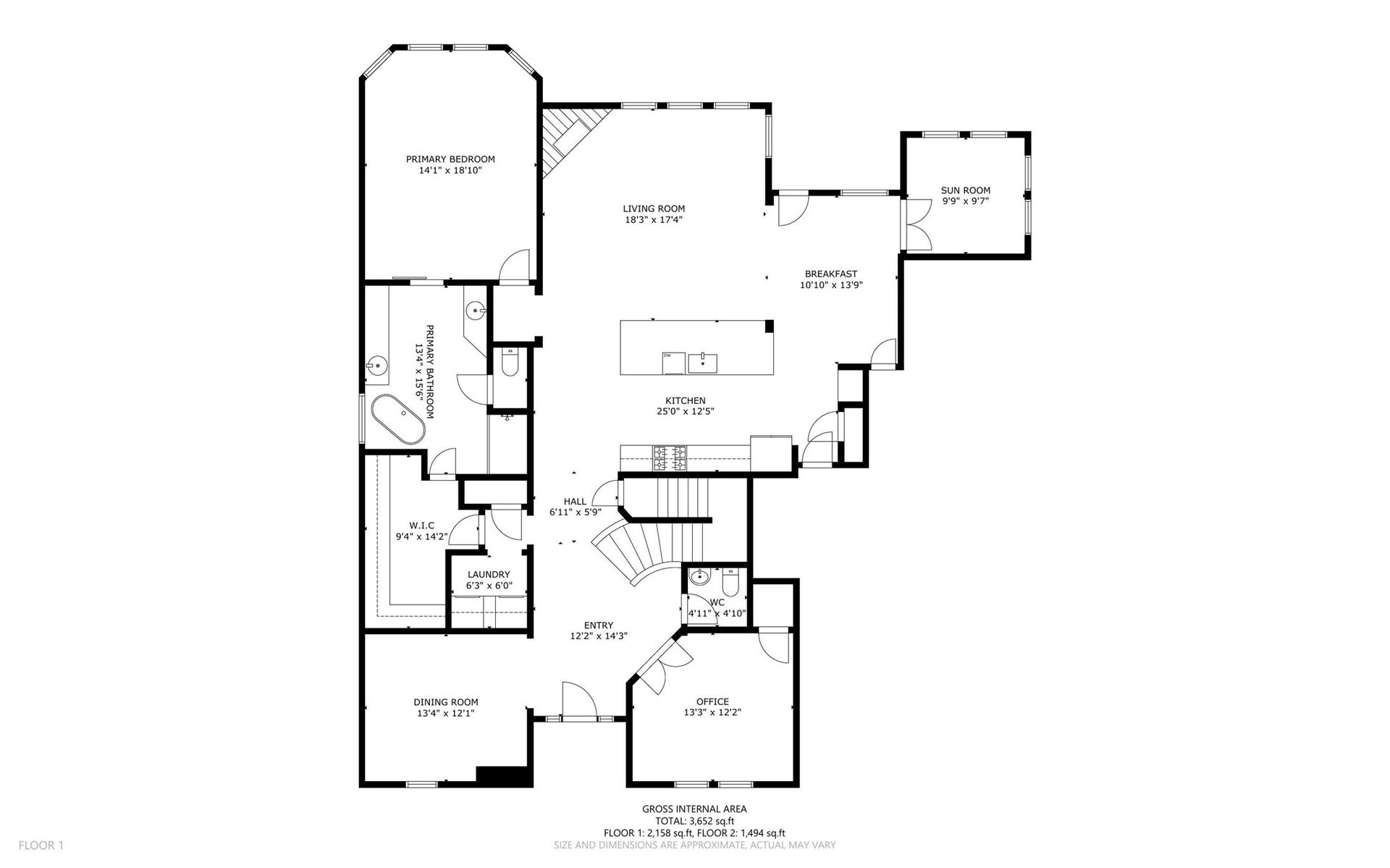 436 Old Orchard Court, Dickinson, TX 77539 First floor floor plan