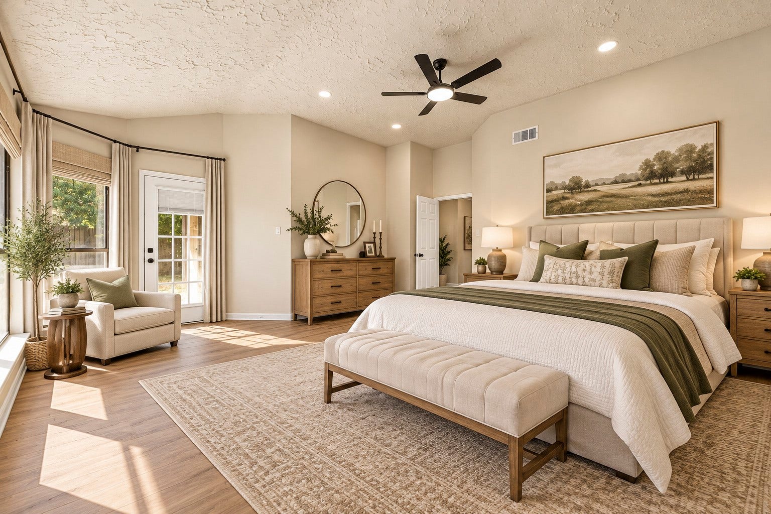 Virtually Staged Primary Bedroom