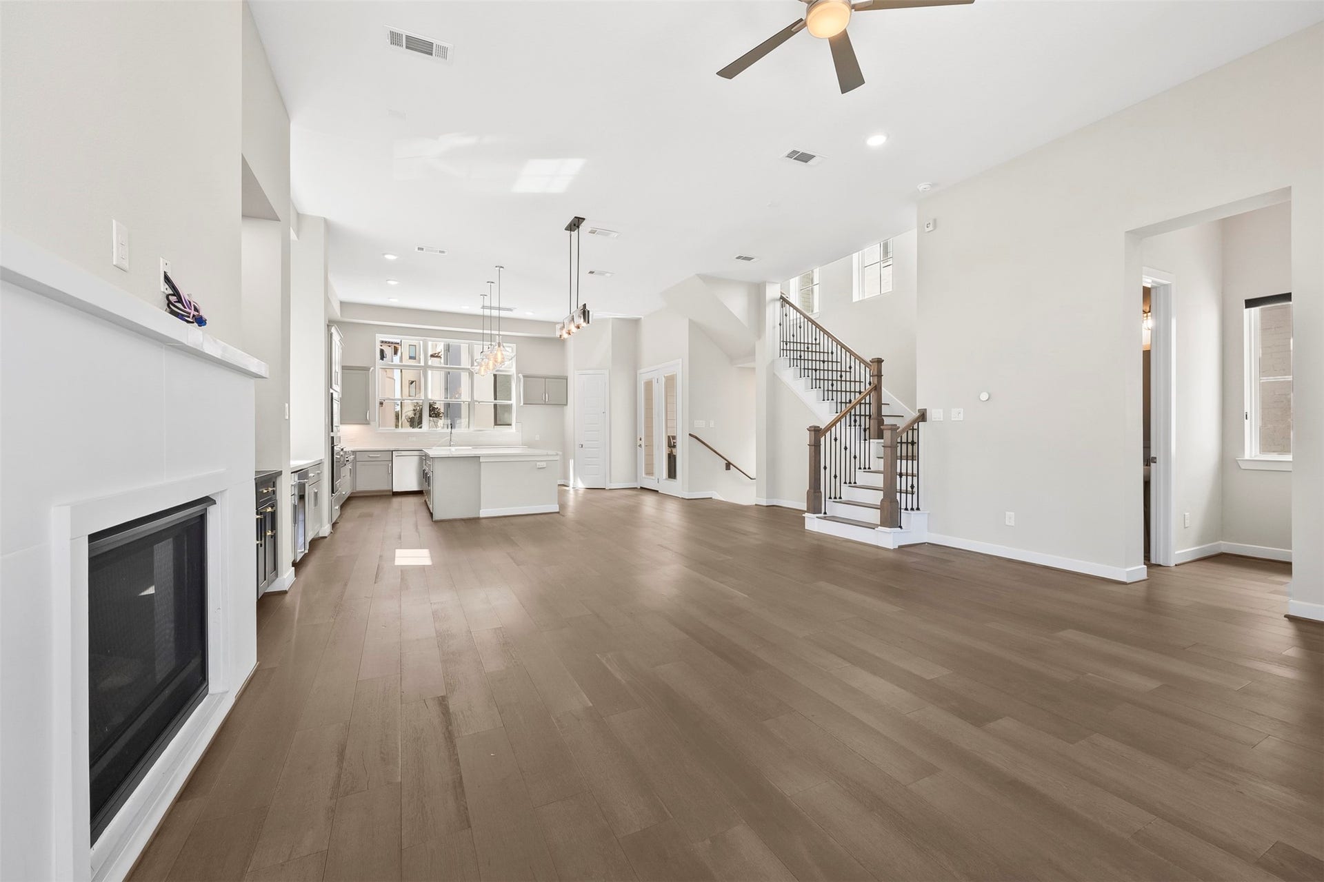 Spacious open-concept living and dining area designed to connect seamlessly with the kitchen, creating flexible space for everyday living and entertaining.