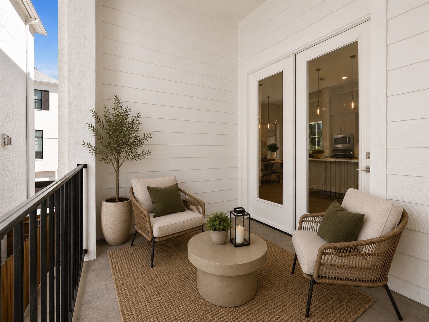 Rear balcony offering additional outdoor living space overlooking the surrounding neighborhood.