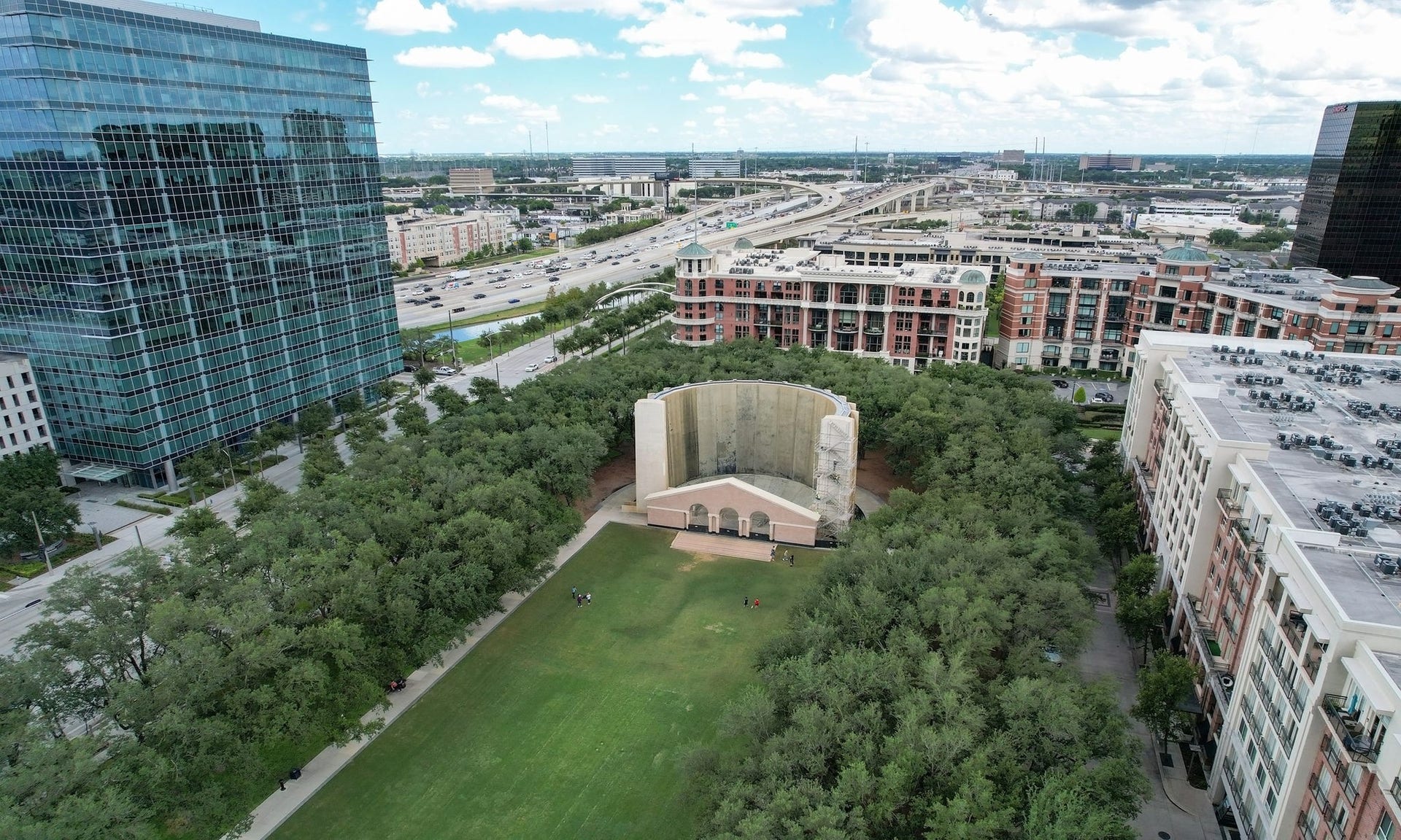 2400 S Mccue Road, #104, Houston, TX 77056 Arial View of Water Wall and Post Oak Blvd and Empire Lofts.