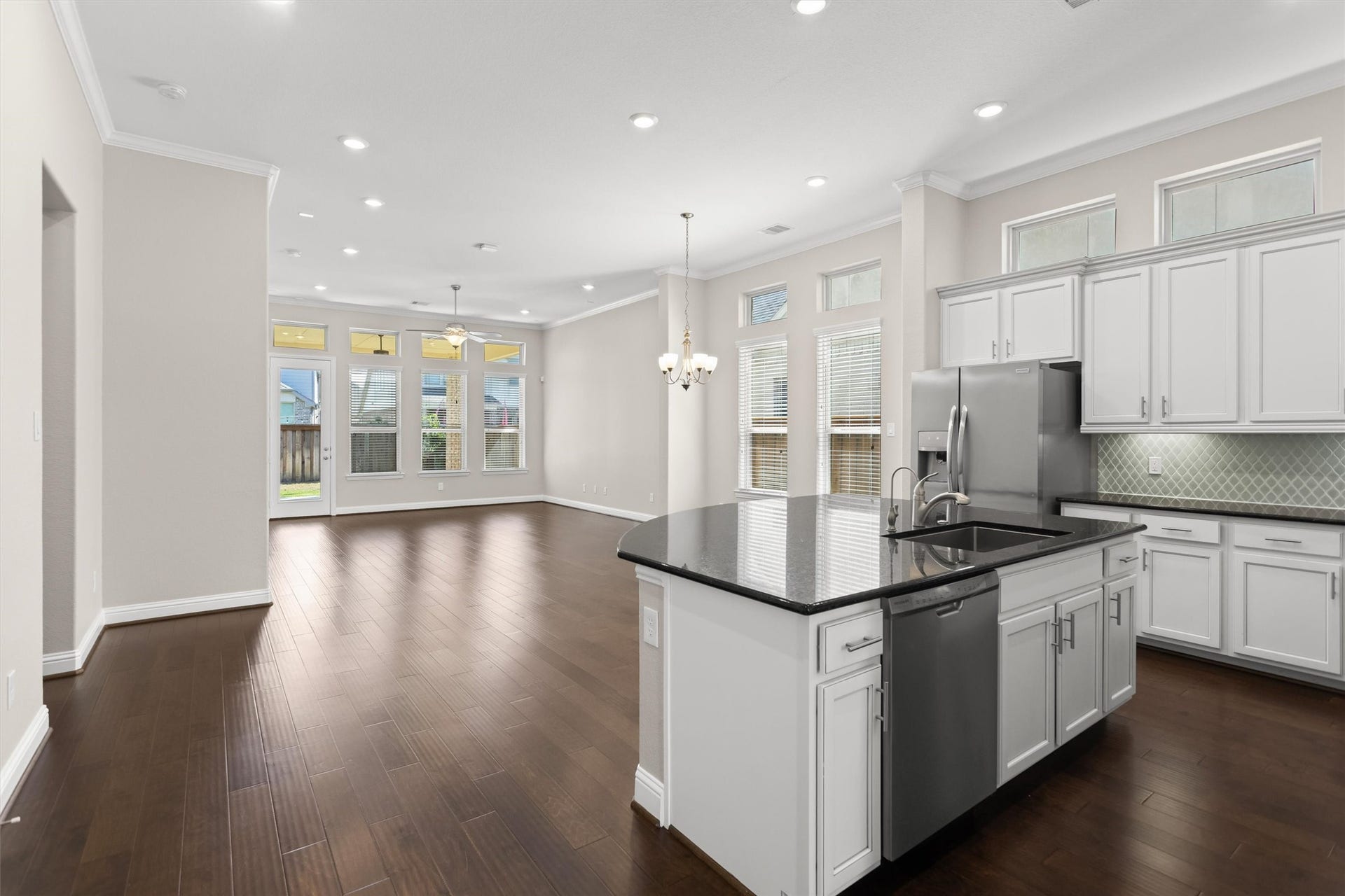 28205 Bennett Pass Drive, Spring, TX 77386 Kitchen is open to the living and dining space