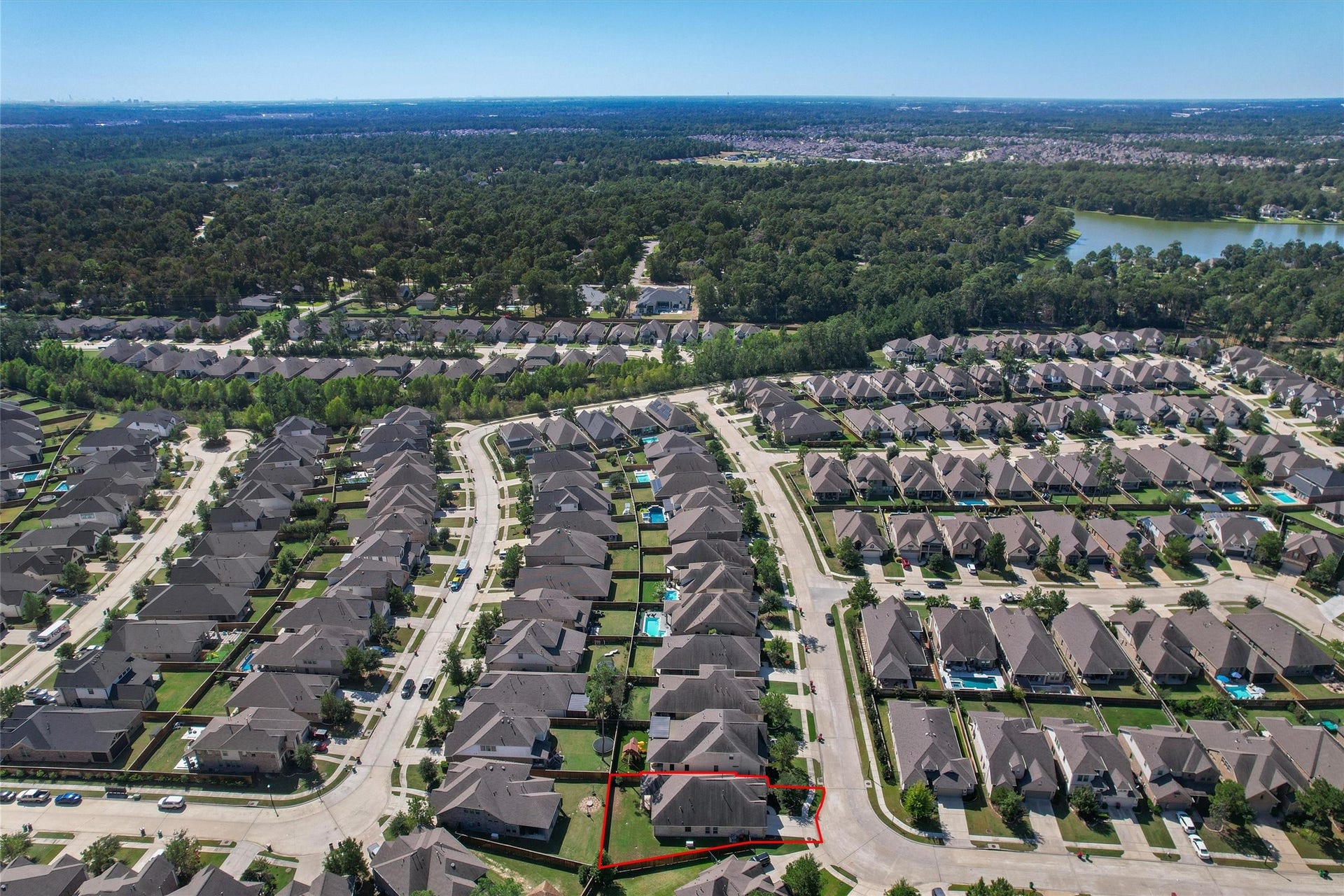 28205 Bennett Pass Drive, Spring, TX 77386 Aerial view of the subdivision