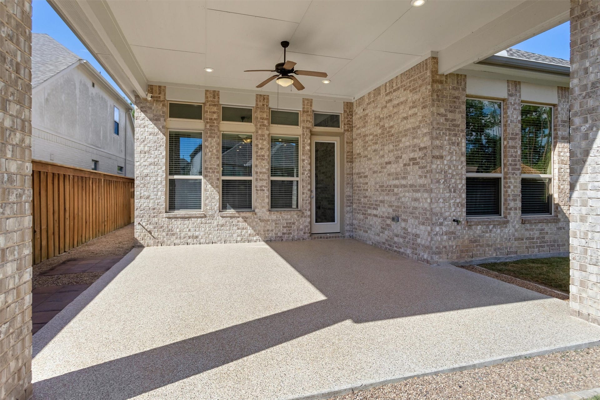 28205 Bennett Pass Drive, Spring, TX 77386 Patio included recessed lighting and ceiling fan. The gas stub is ideal for the grill