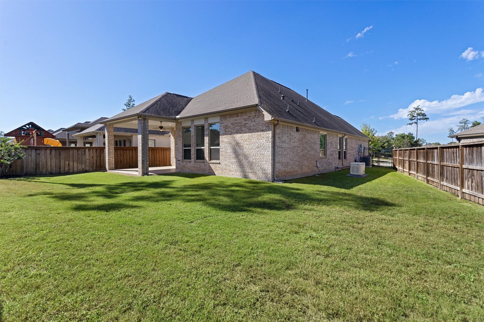 28205 Bennett Pass Drive, Spring, TX 77386 French drains in the back yard as well as an auto irrigation system