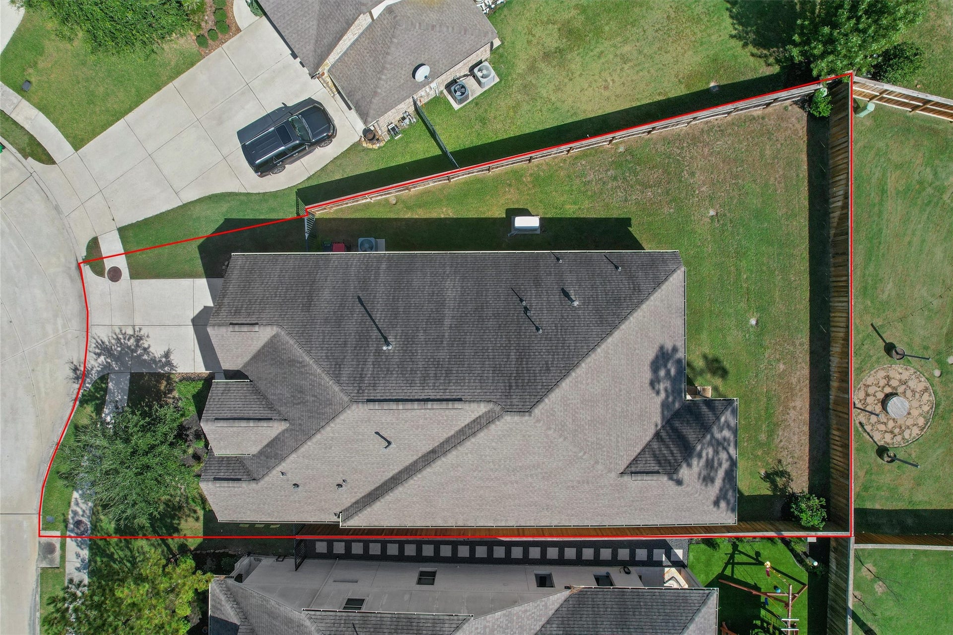 28205 Bennett Pass Drive, Spring, TX 77386 Aerial view of the large lot