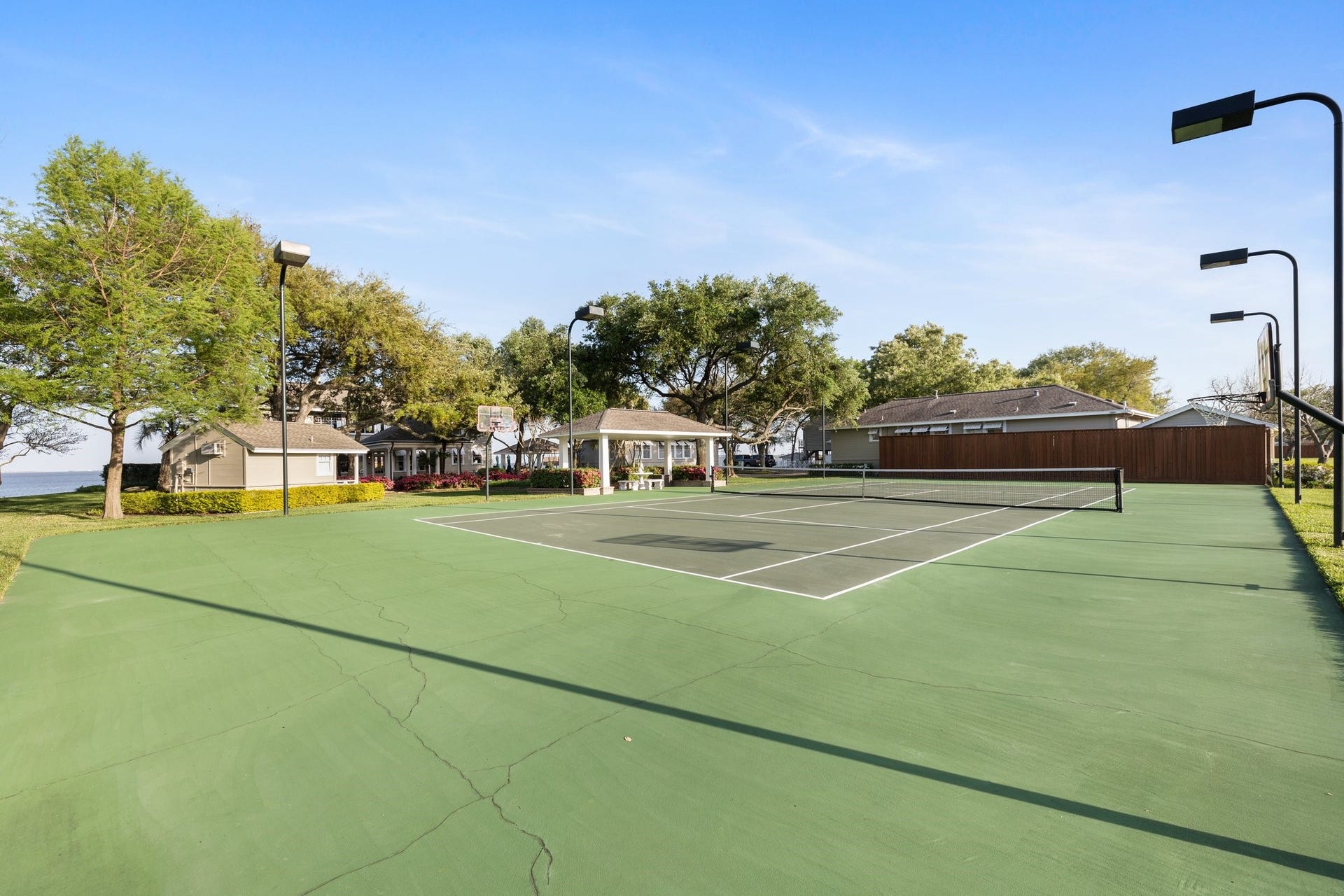 Lighted tennis court.