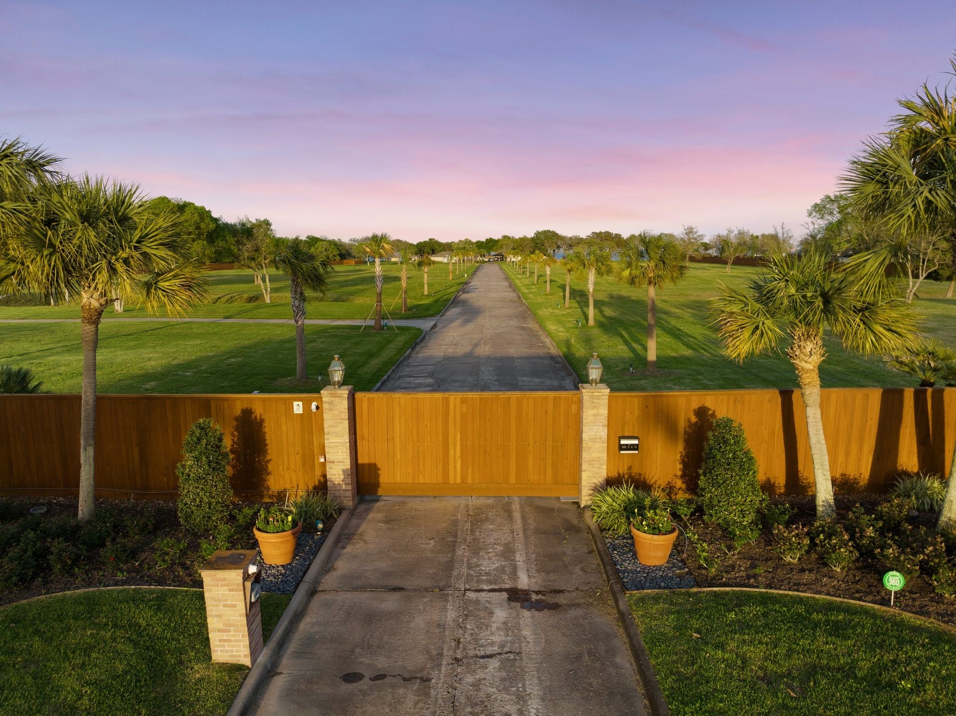 Completely fenced property with controlled gated entry.