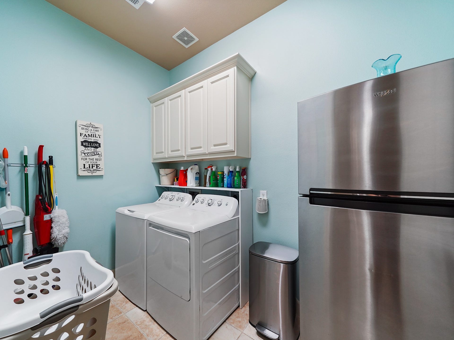 5907 Hawthorne Garden Way, Katy, TX 77494 The utility room is designed for real life, with washer and dryer connections, practical storage, and room for an additional refrigerator.