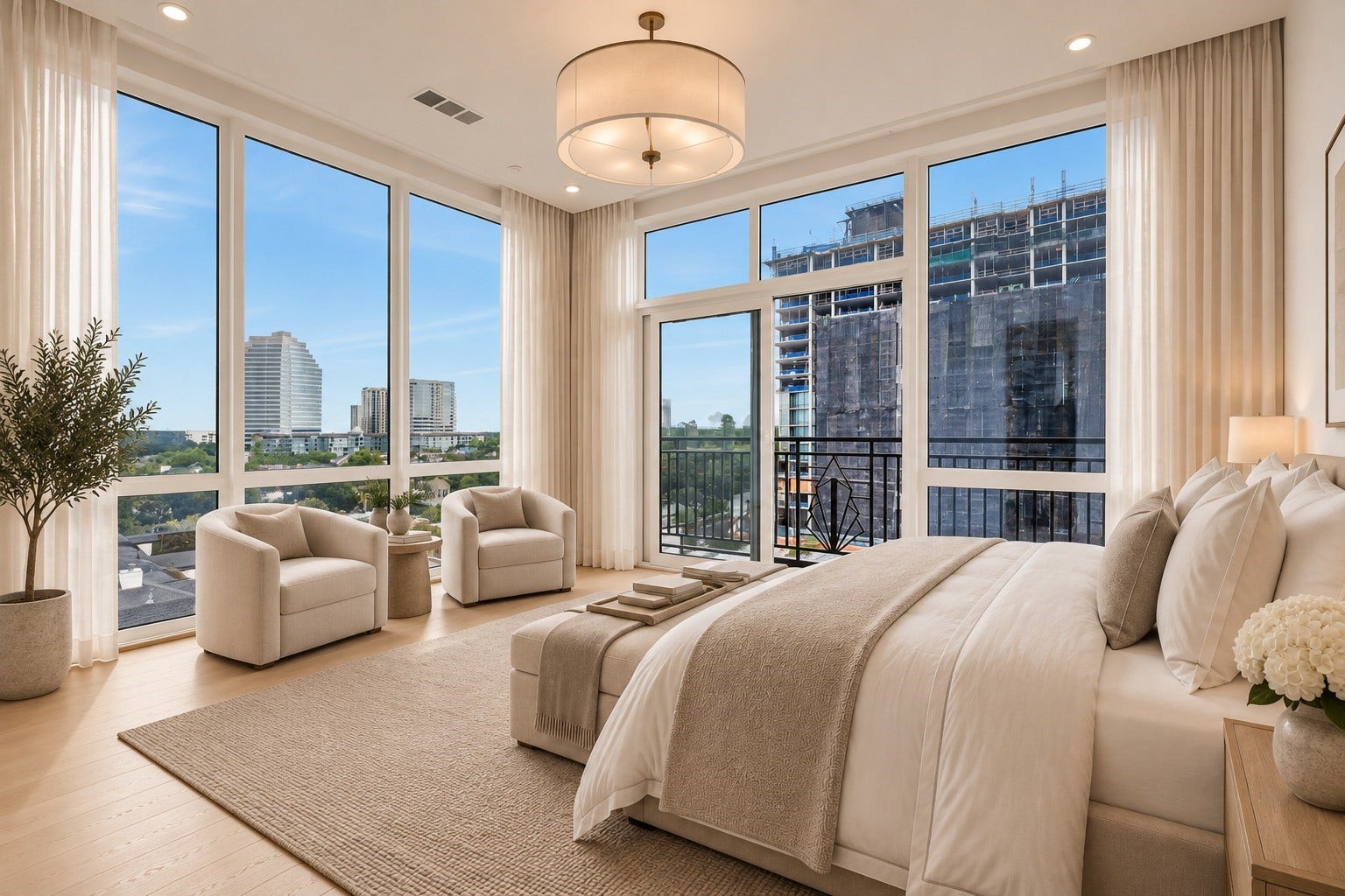 5010 Longmont Drive, #PH-6, Houston, TX 77056 Secondary Bedroom 1 | Juliet Balcony